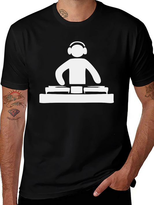 DJ Turntable Graphic Tee - Black Cotton T-Shirt