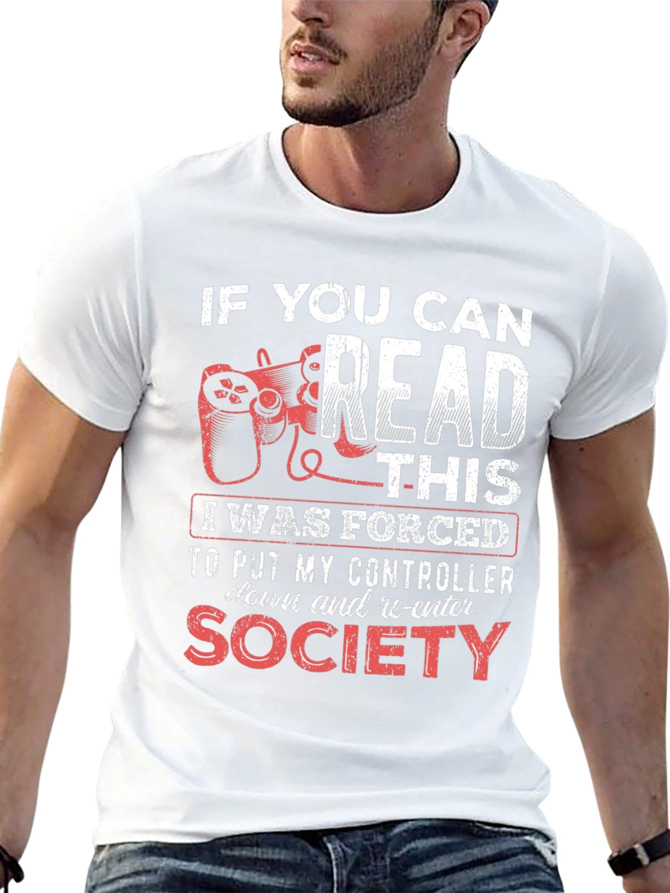 Gamer T-Shirt - Forced To Re-Enter Society Tee