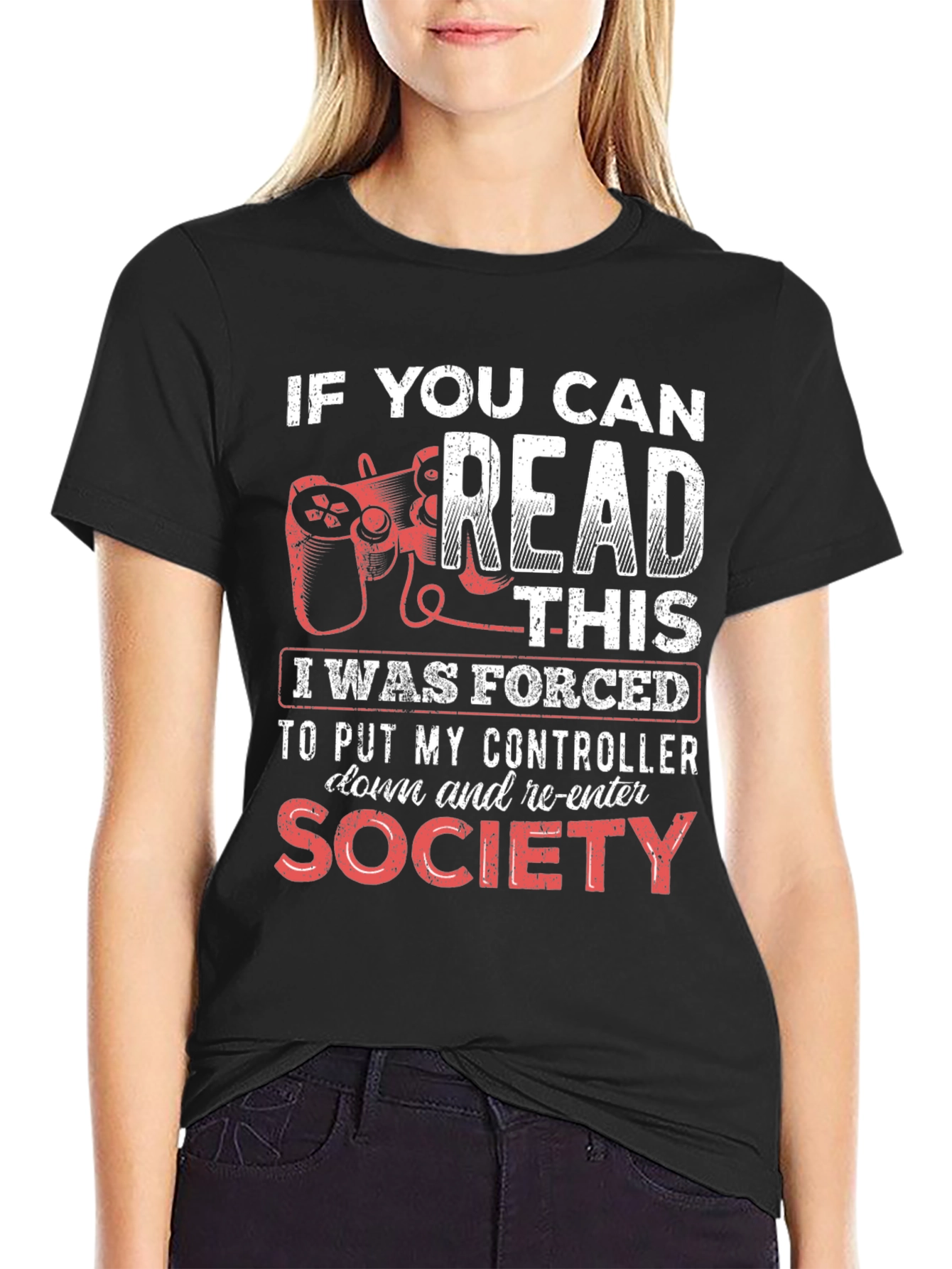 Gamer T-Shirt - Forced To Re-Enter Society Tee