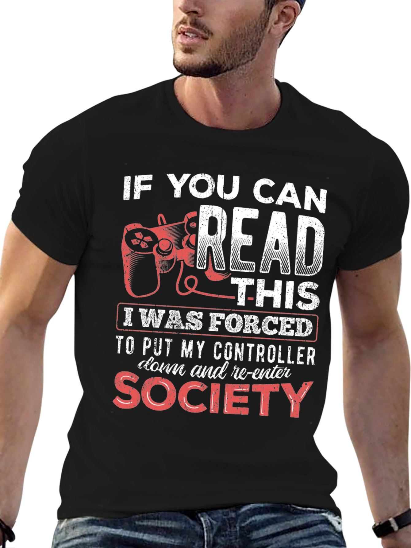 Gamer T-Shirt - Forced To Re-Enter Society Tee