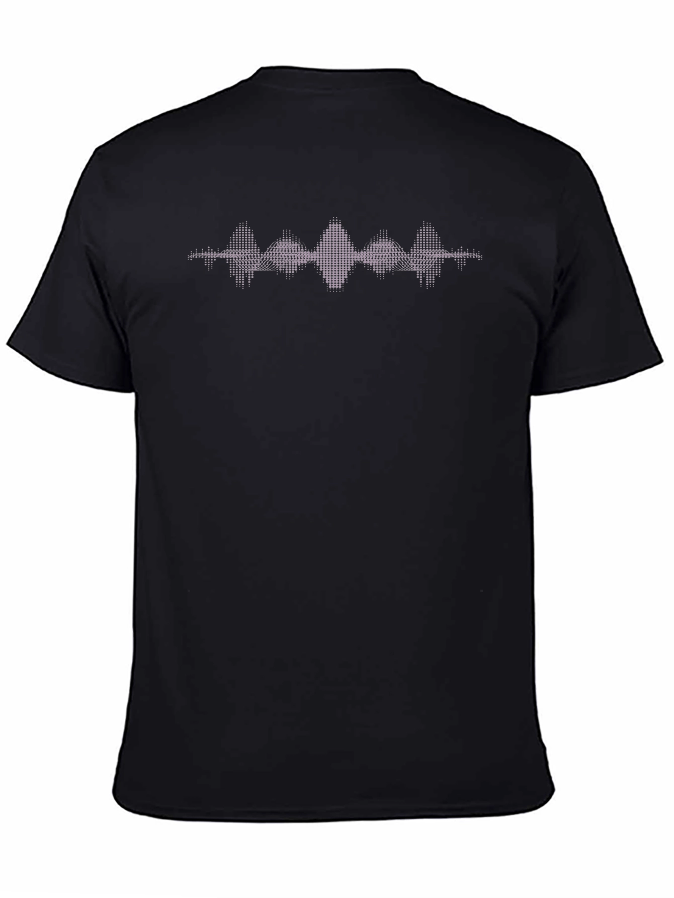 Soundwave Pattern Graphic Tee - Black Cotton Blend Shirt