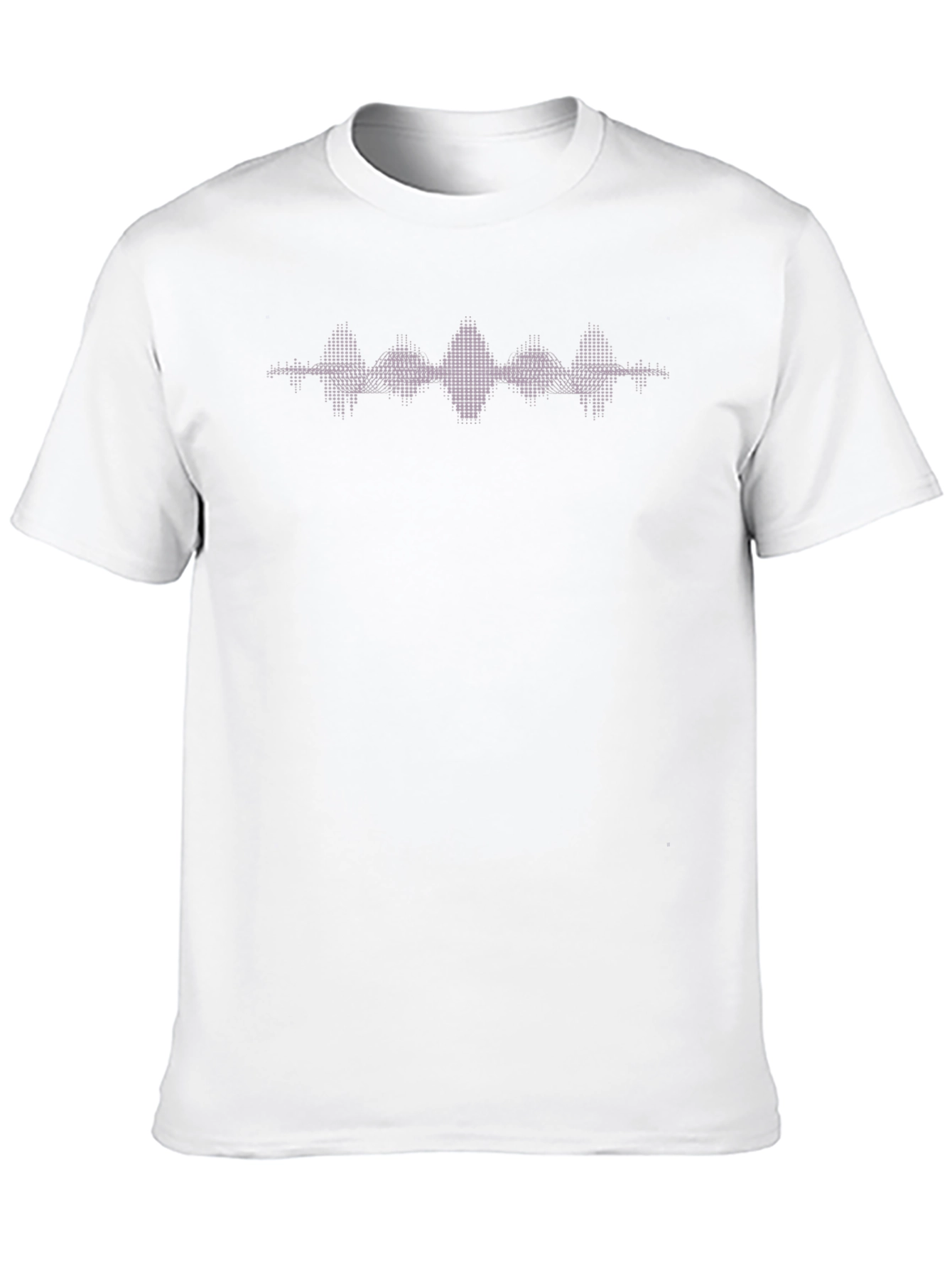 Soundwave Pattern Graphic Tee - Black Cotton Blend Shirt