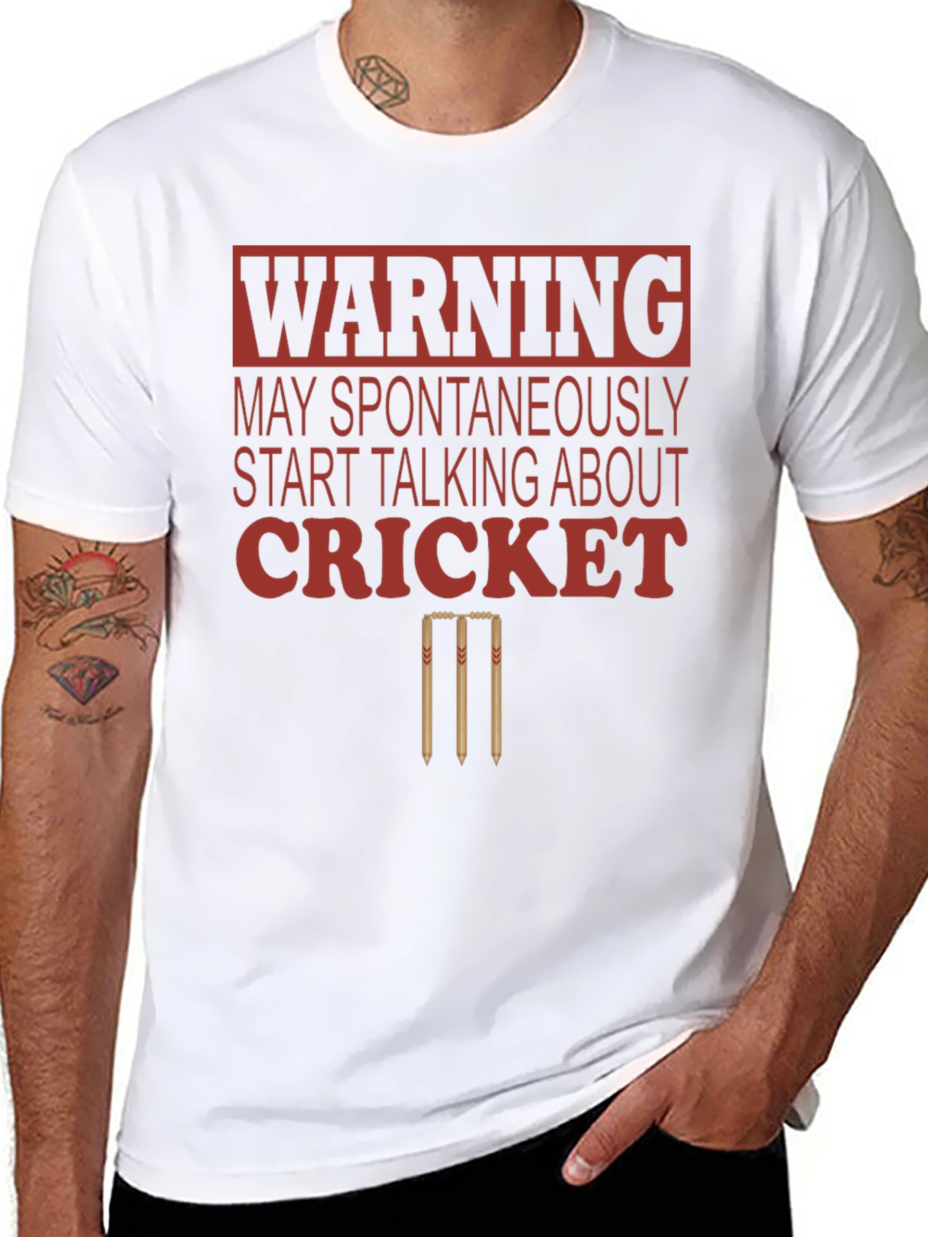 Warning Cricket T-Shirt - Black