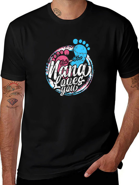 Pink or Blue Nana Loves You T-Shirt - Gender Reveal Tee