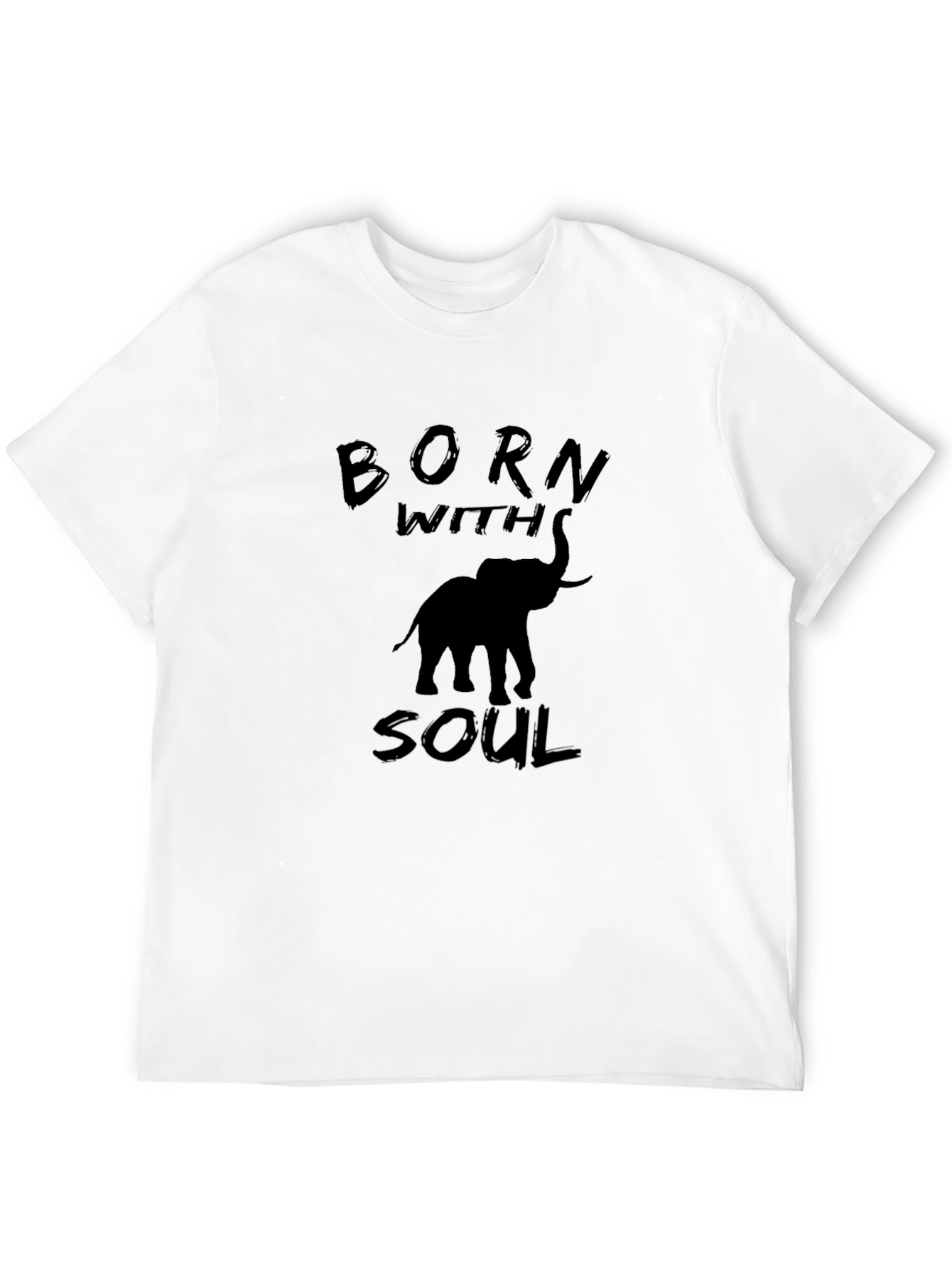 Born With Soul Elephant Black T-Shirt