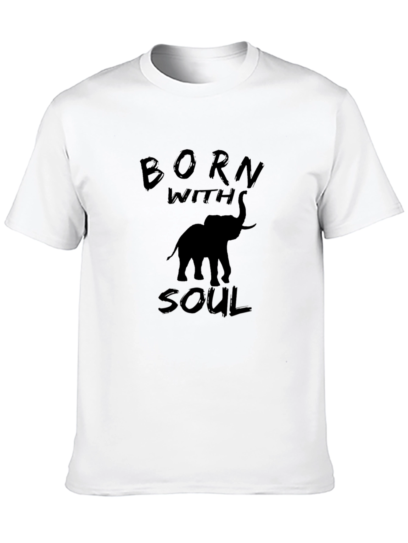Born With Soul Elephant Black T-Shirt