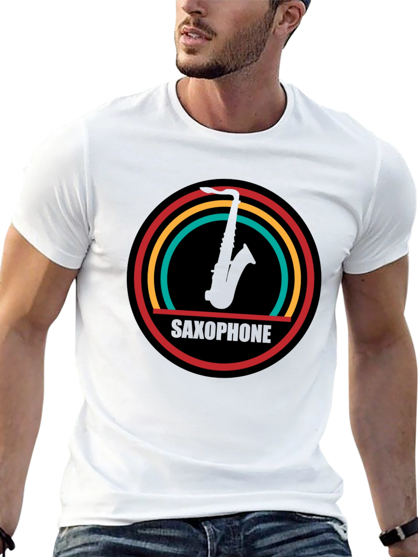 Retro Saxophone T-Shirt - Cool Music Tee