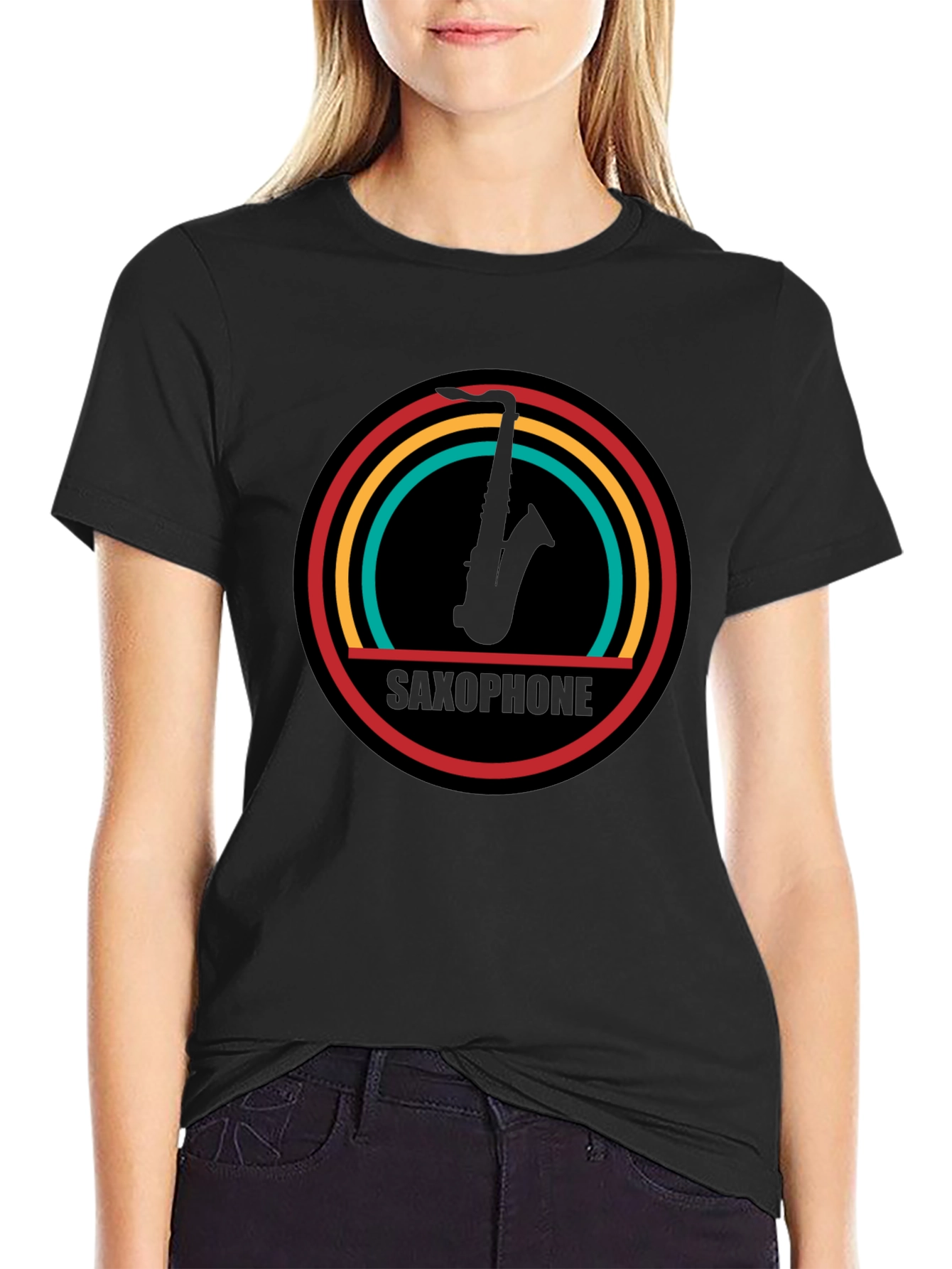 Retro Saxophone T-Shirt - Cool Music Tee