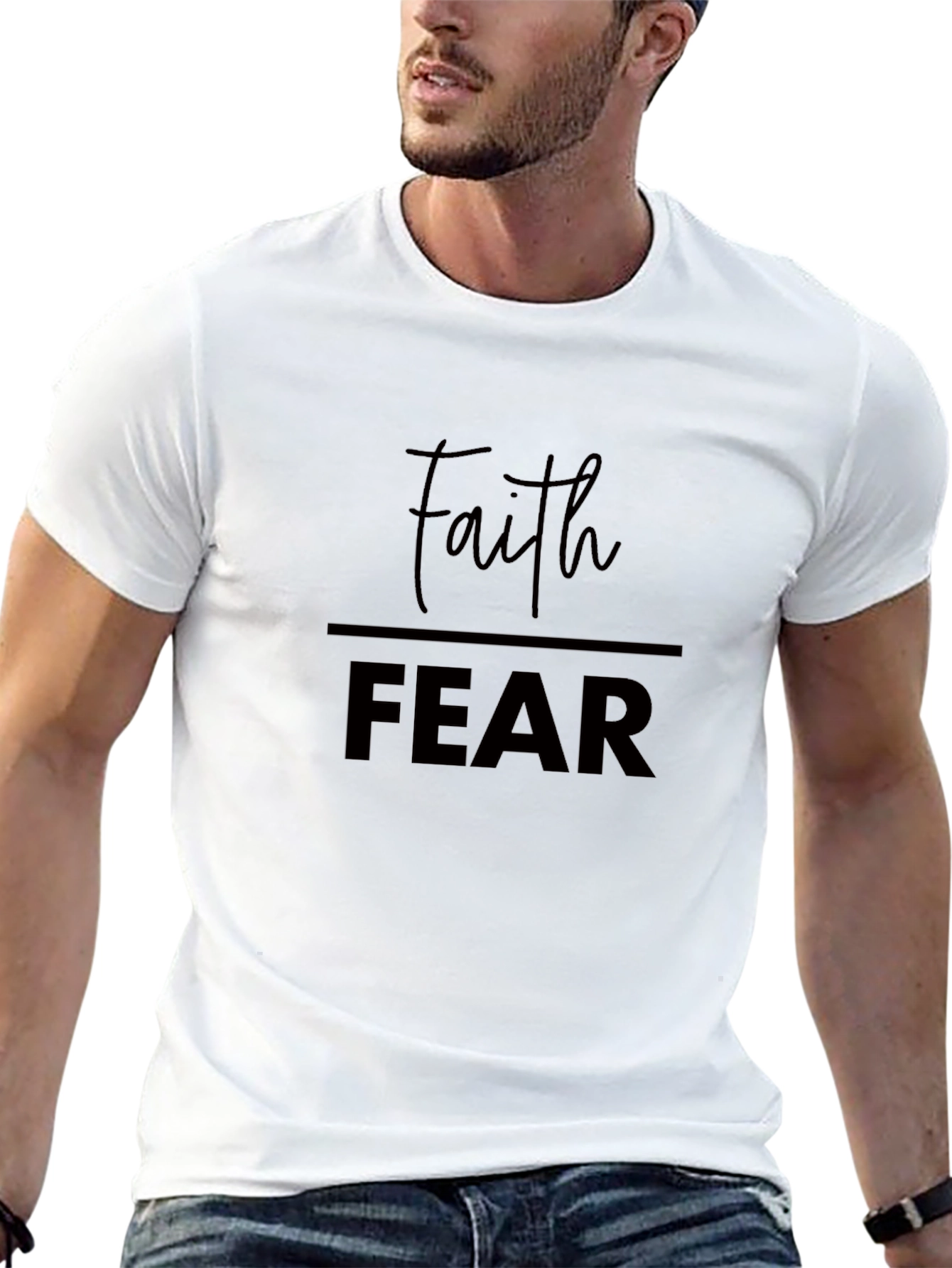 Faith Over Fear Black Graphic Tee