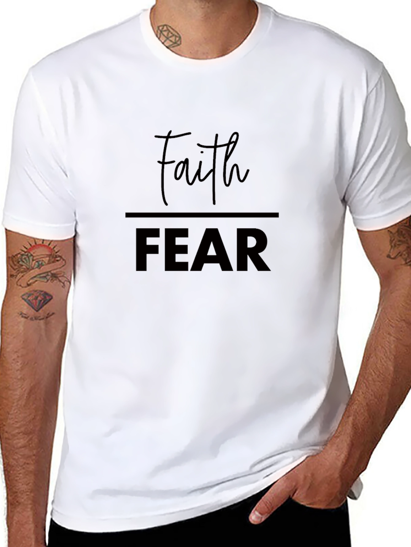Faith Over Fear Black Graphic Tee