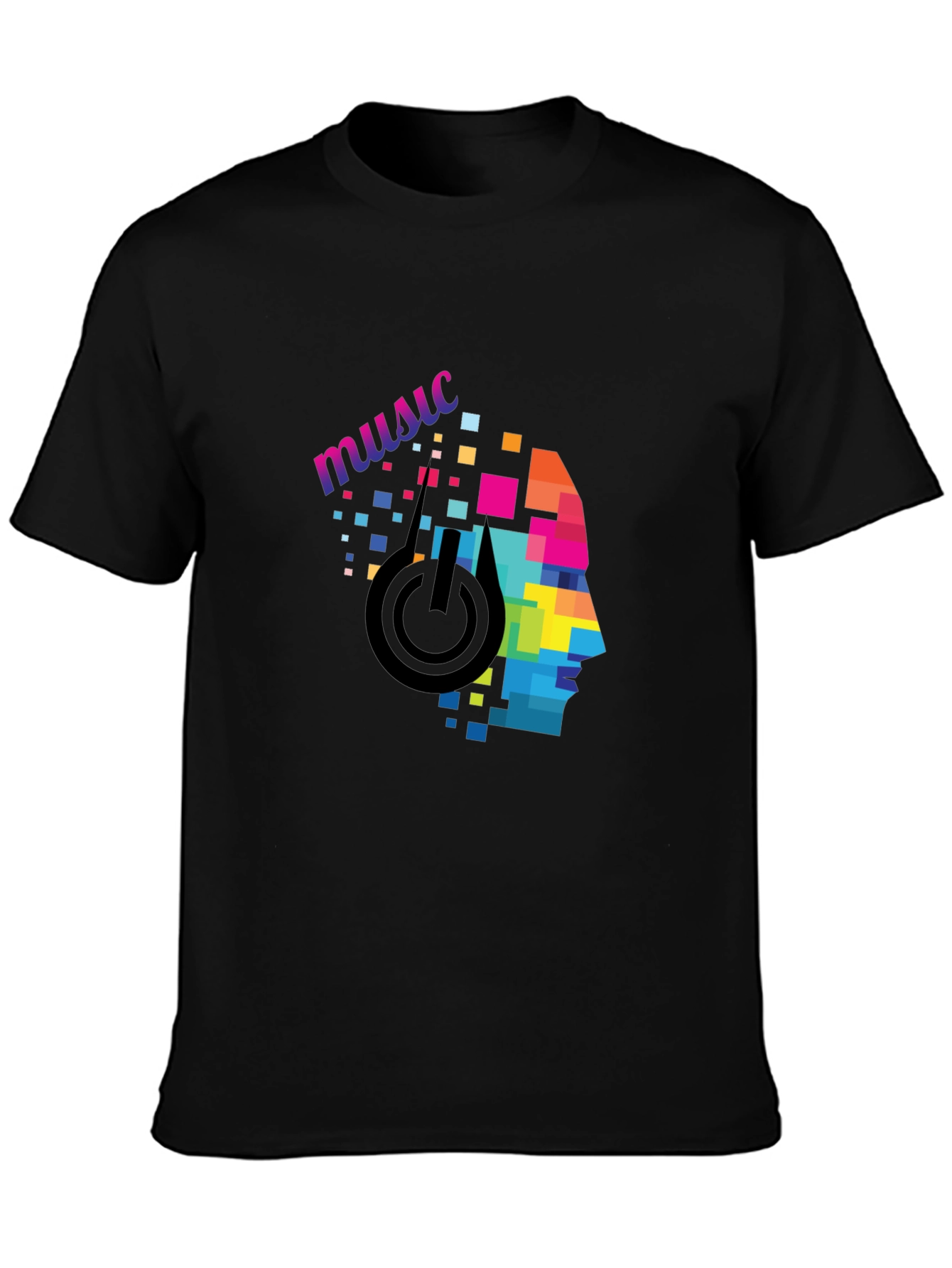 Pixel Art Music Headphone Graphic Tee