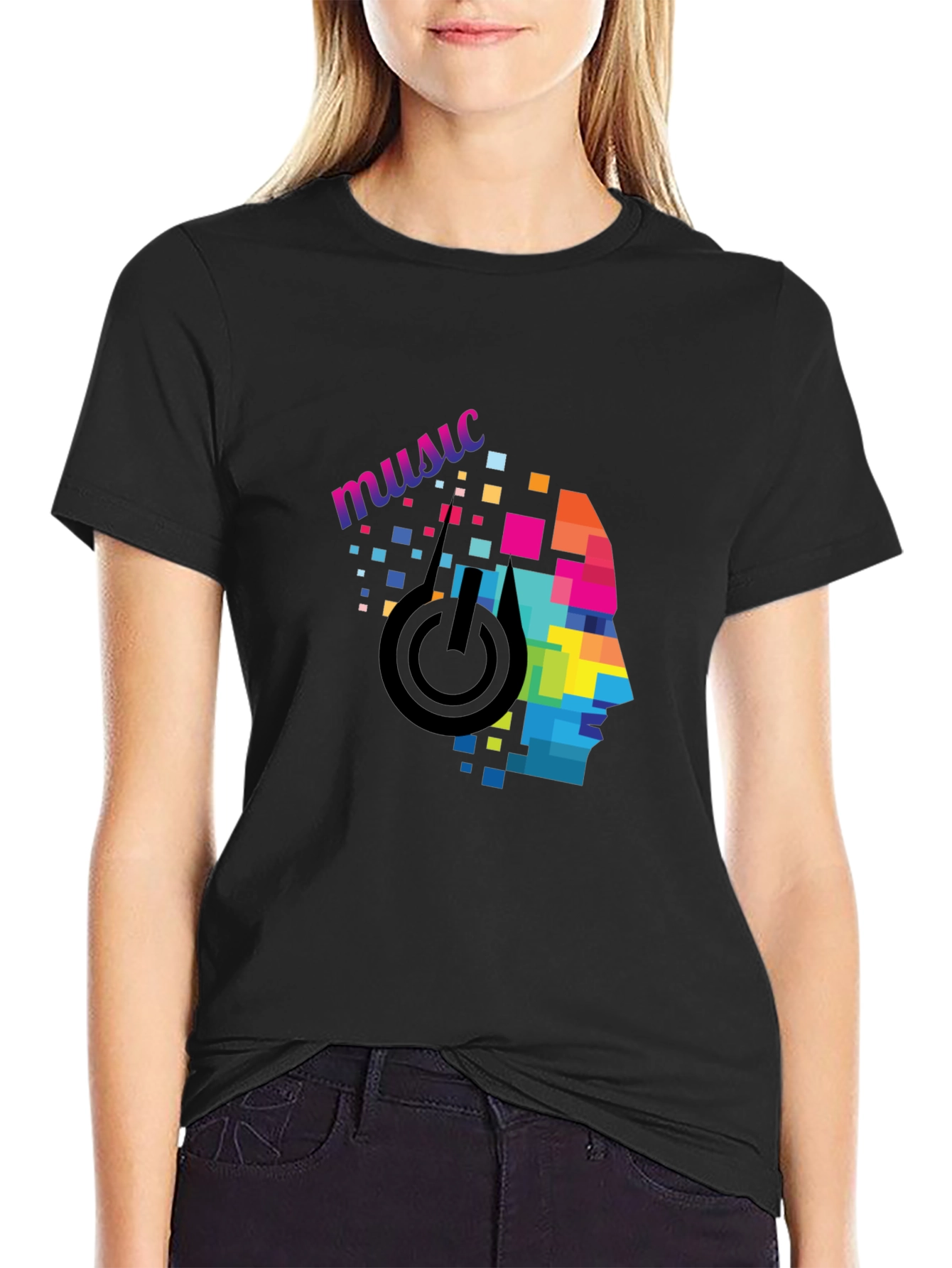 Pixel Art Music Headphone Graphic Tee