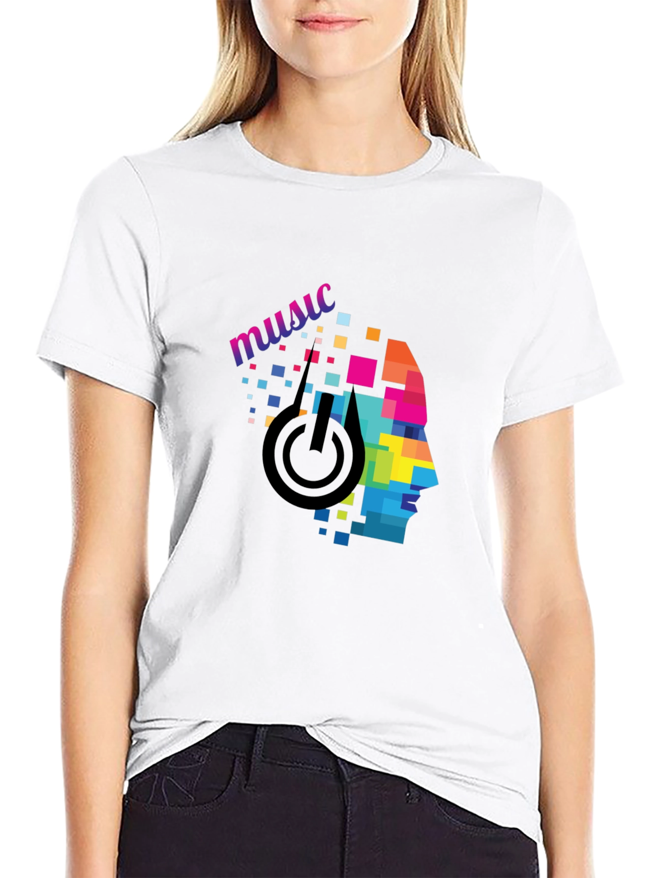 Pixel Art Music Headphone Graphic Tee