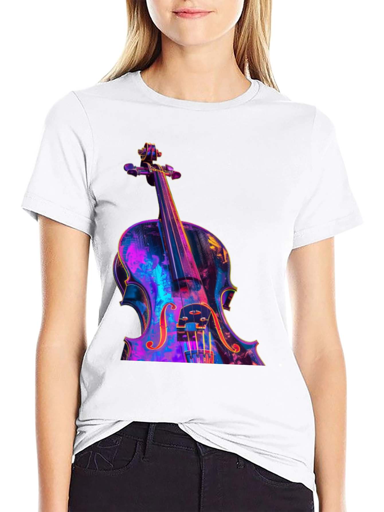 Violin Graphic Tee - Musicians Black T-Shirt