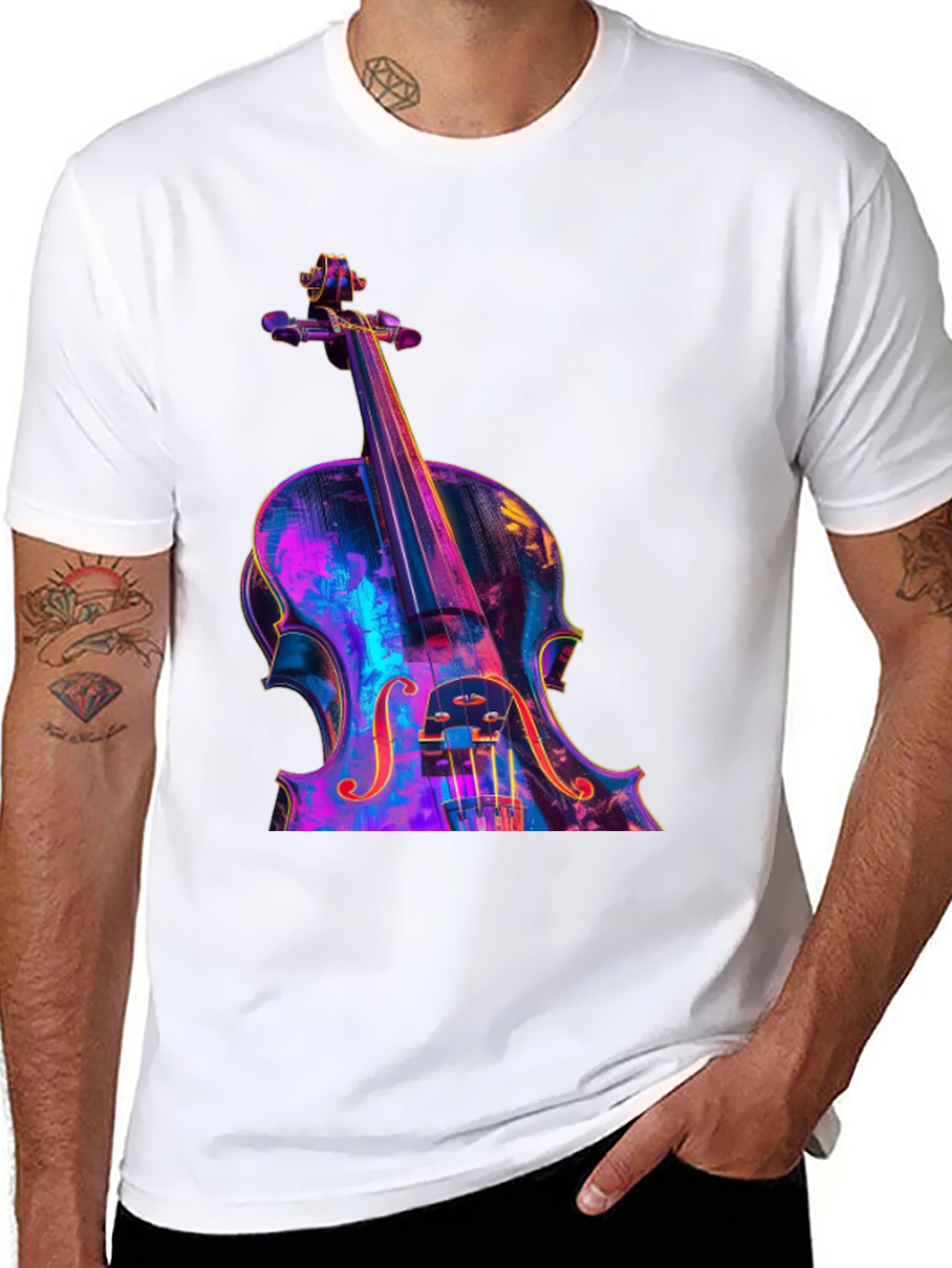 Violin Graphic Tee - Musicians Black T-Shirt