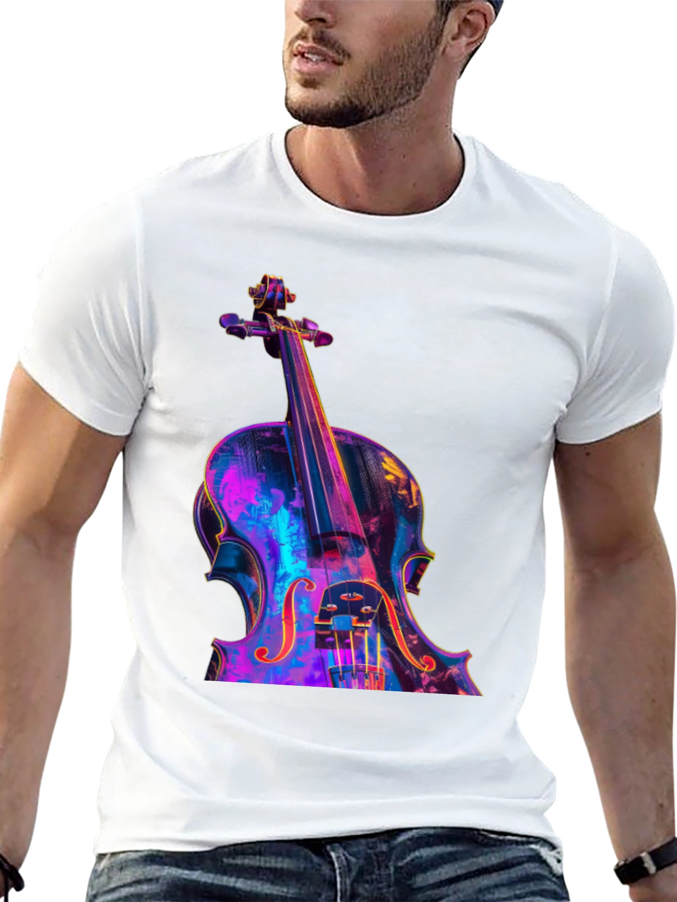 Violin Graphic Tee - Musicians Black T-Shirt