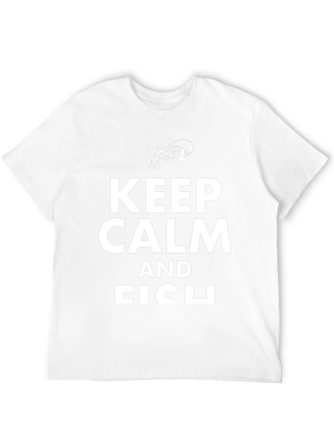 Keep Calm and Fish Black Graphic T-Shirt