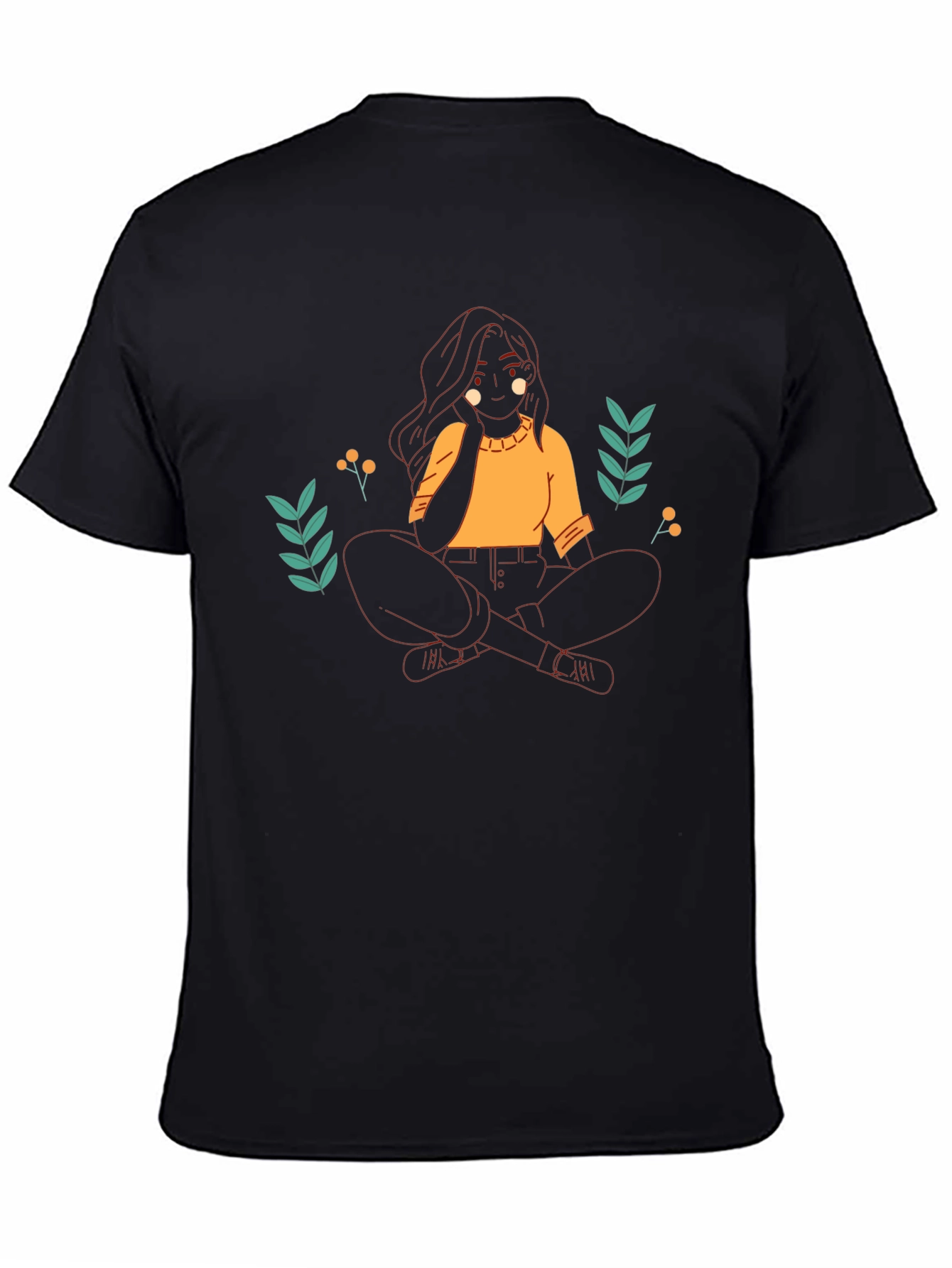 Relaxed Woman Graphic Black T-Shirt