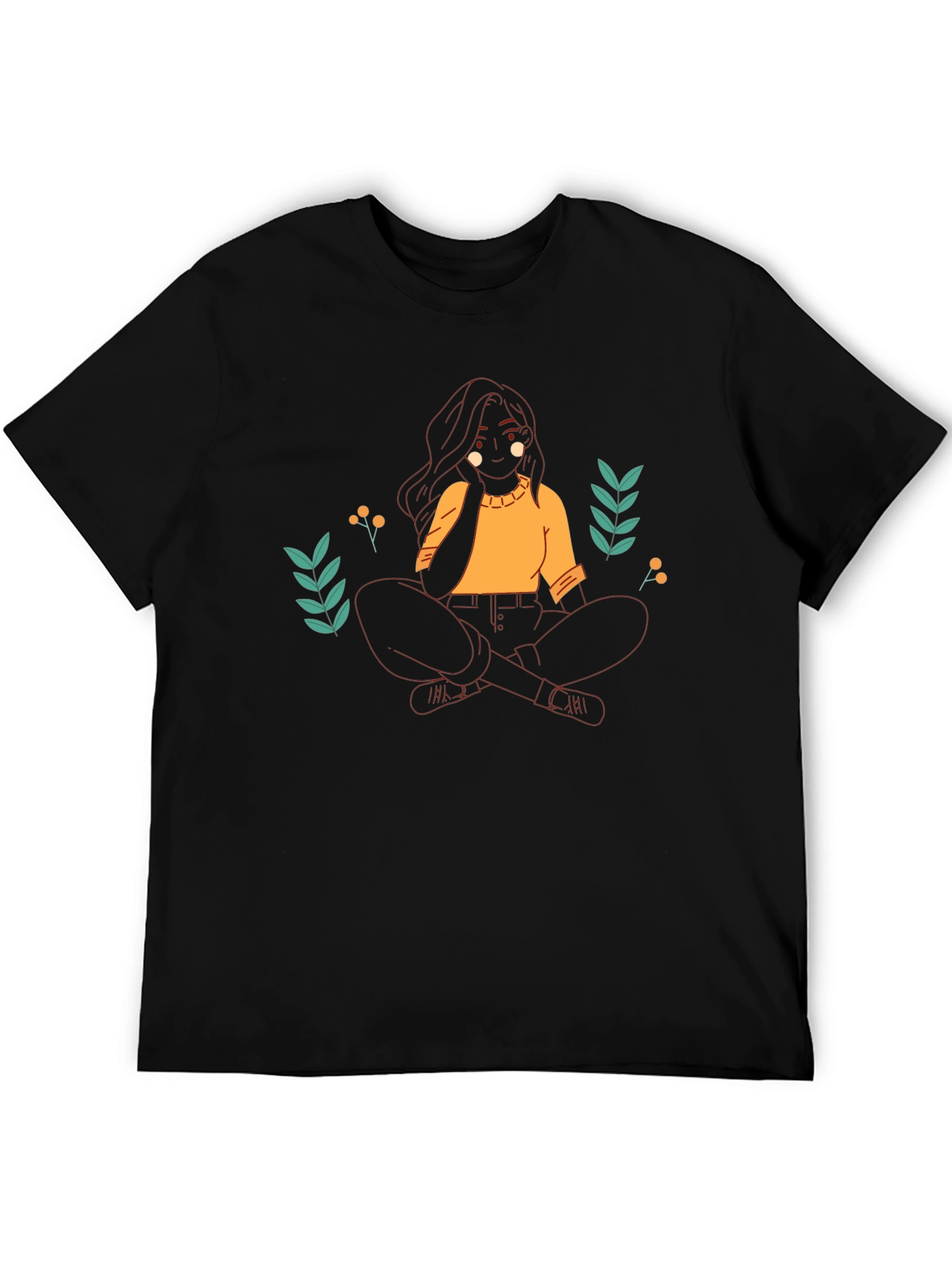 Relaxed Woman Graphic Black T-Shirt