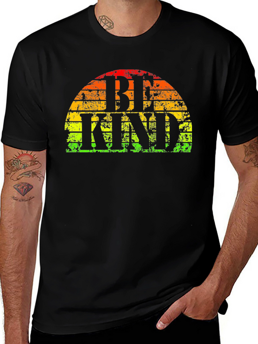 Be Kind T-Shirt - Retro Rainbow Graphic Tee