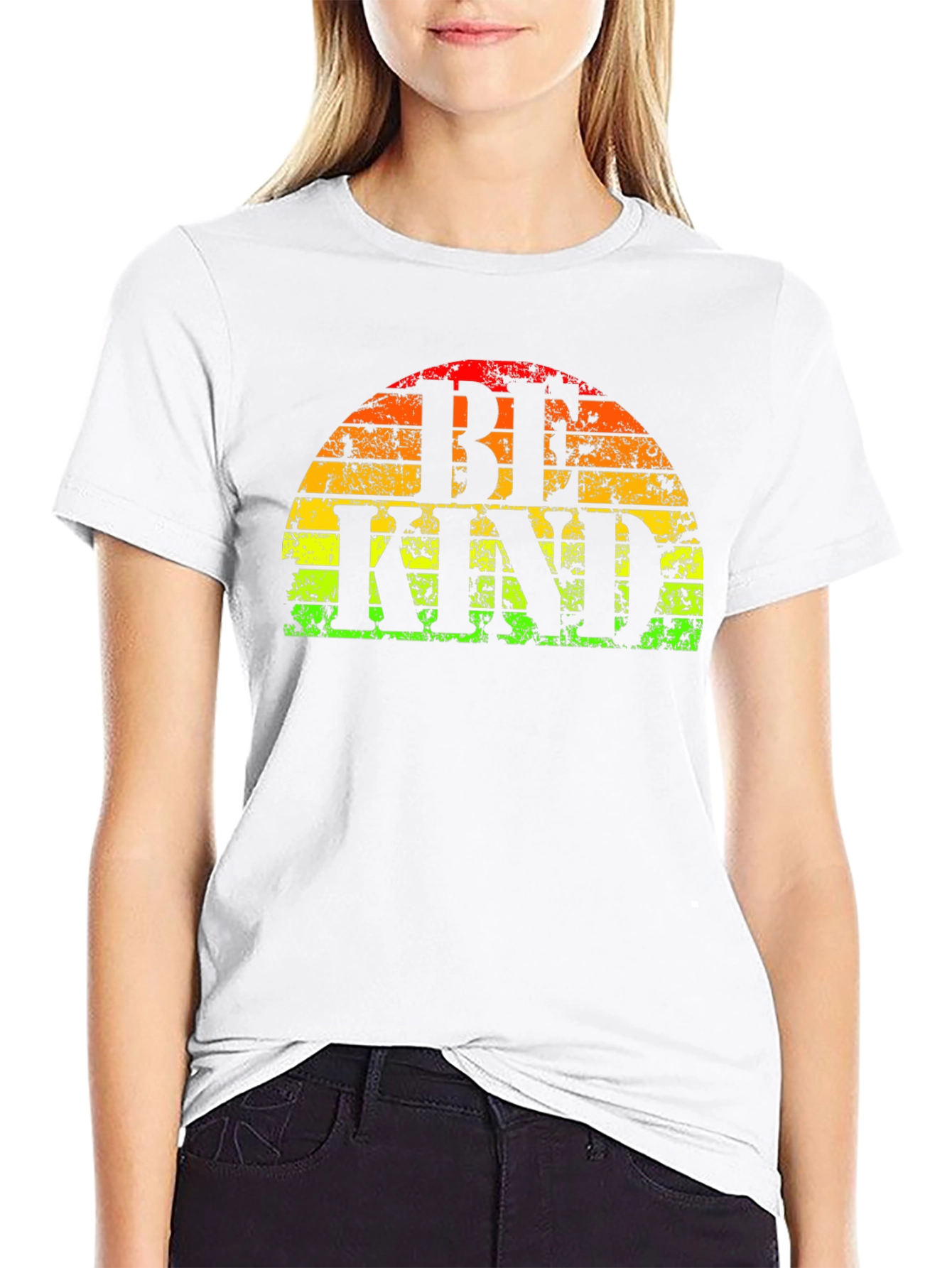 Be Kind T-Shirt - Retro Rainbow Graphic Tee