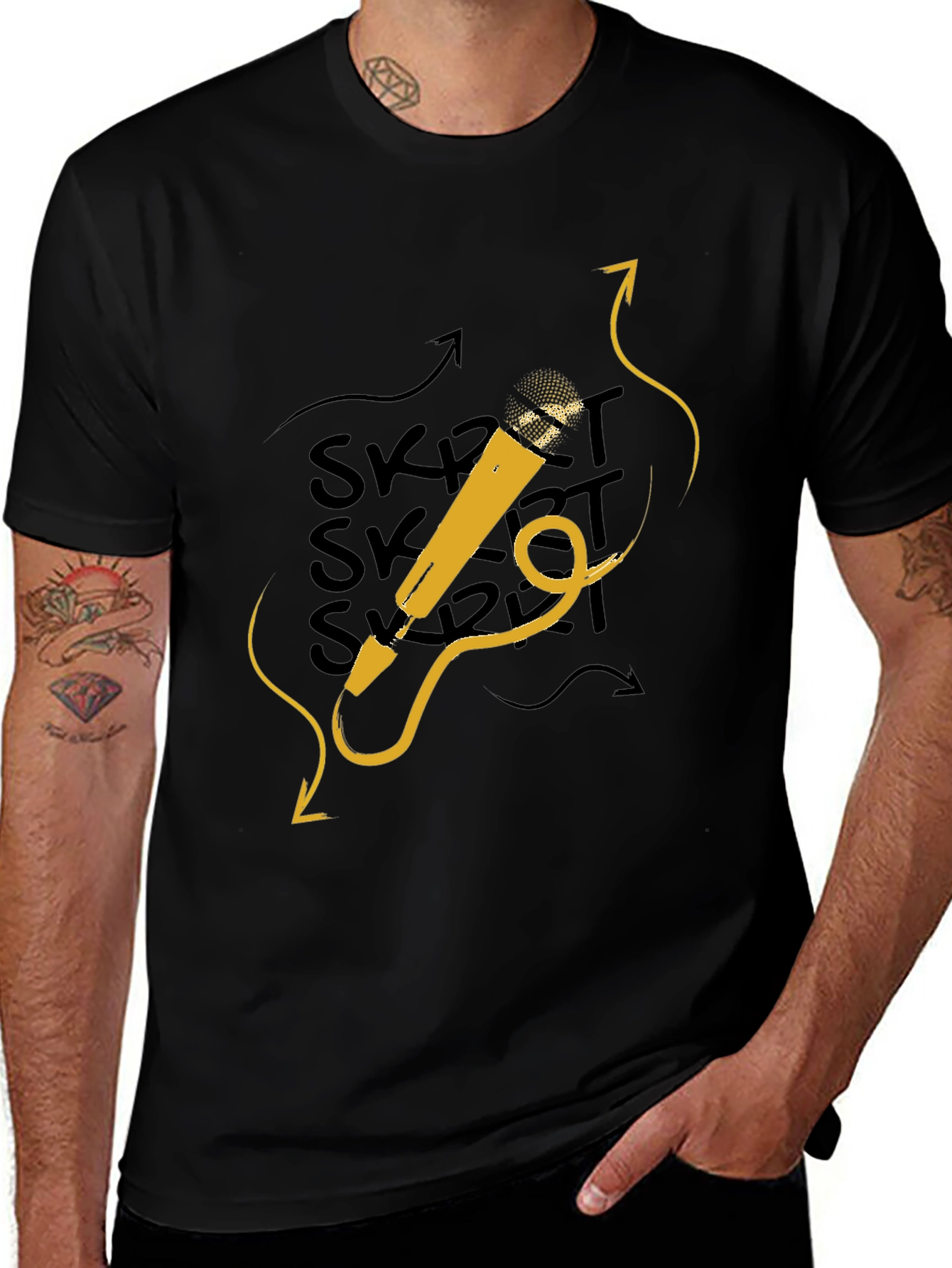 Skrrt Microphone Graphic Tee - Black