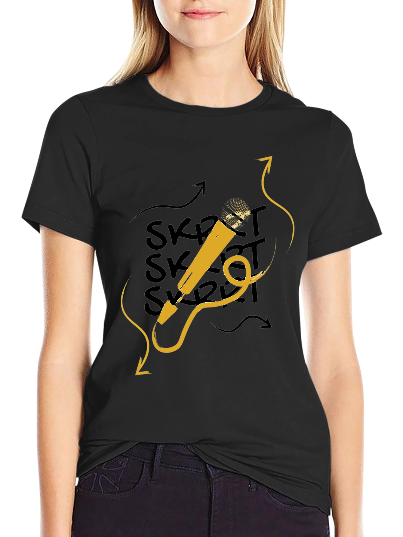 Skrrt Microphone Graphic Tee - Black