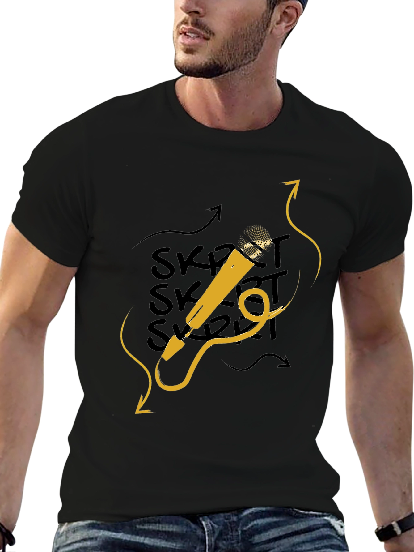 Skrrt Microphone Graphic Tee - Black