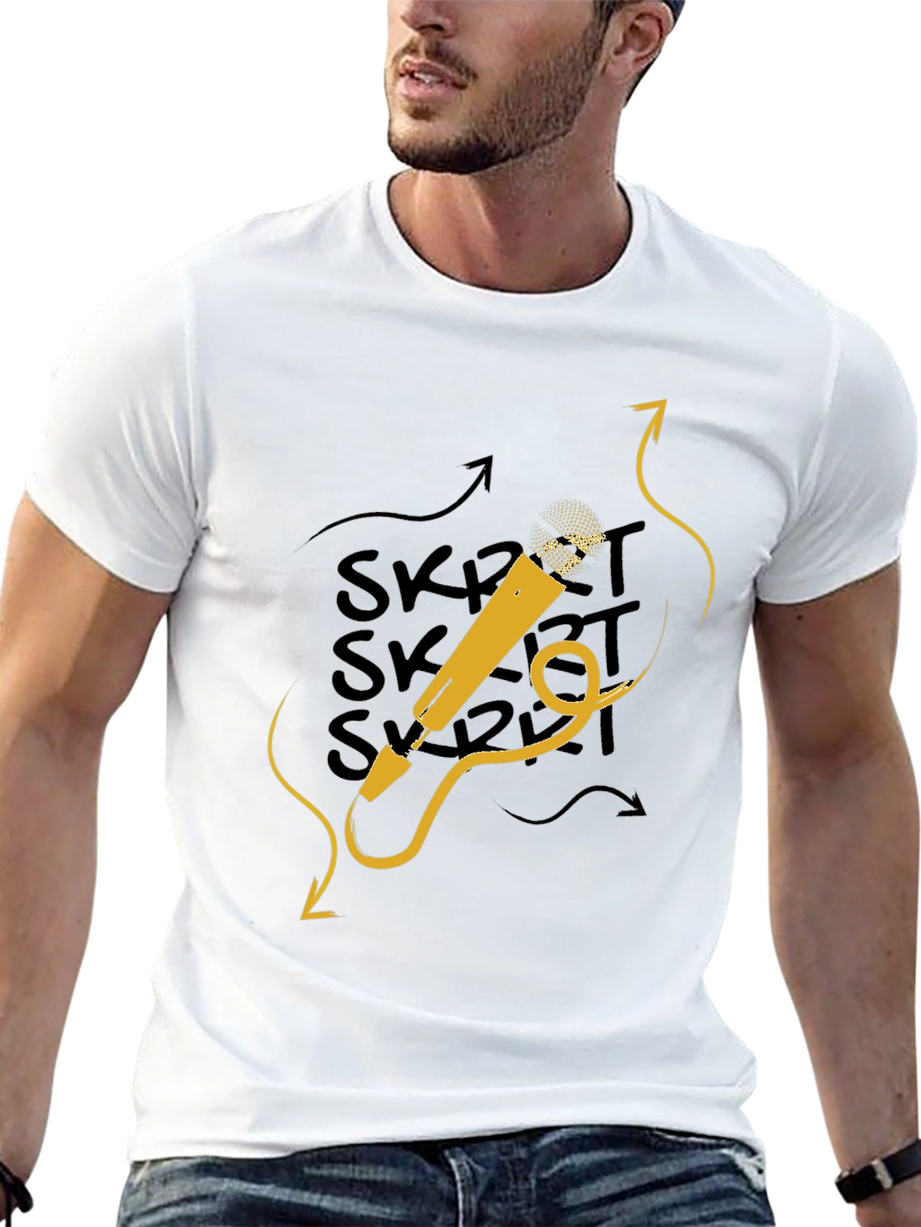 Skrrt Microphone Graphic Tee - Black