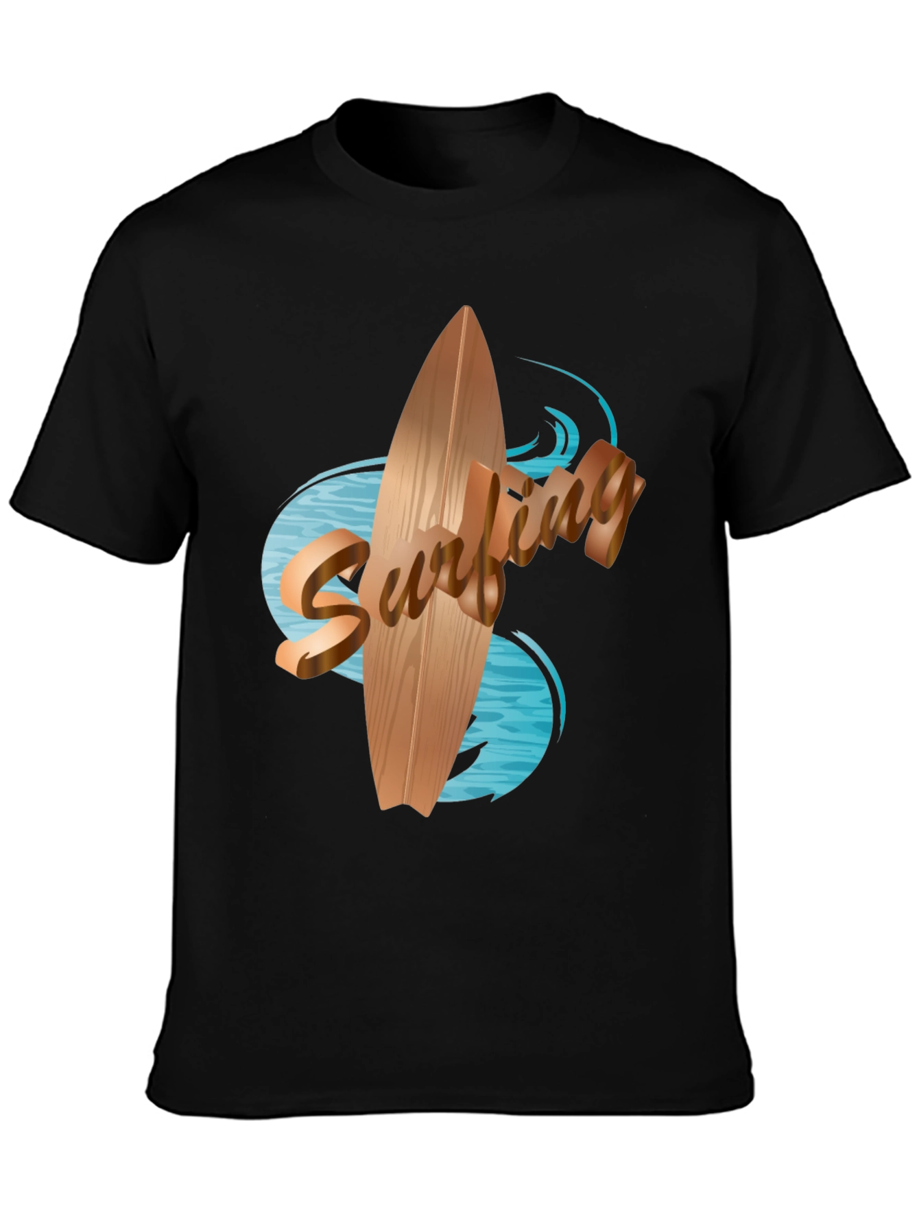 Surfboard Graphic Tee - Black Cotton Blend