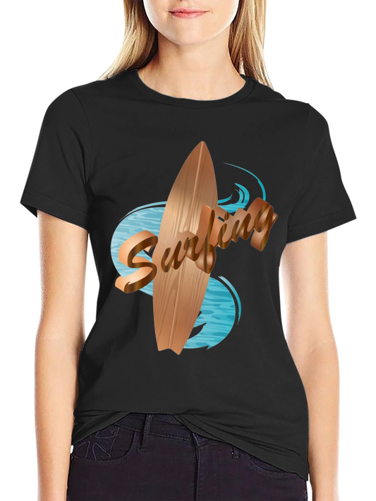 Surfboard Graphic Tee - Black Cotton Blend