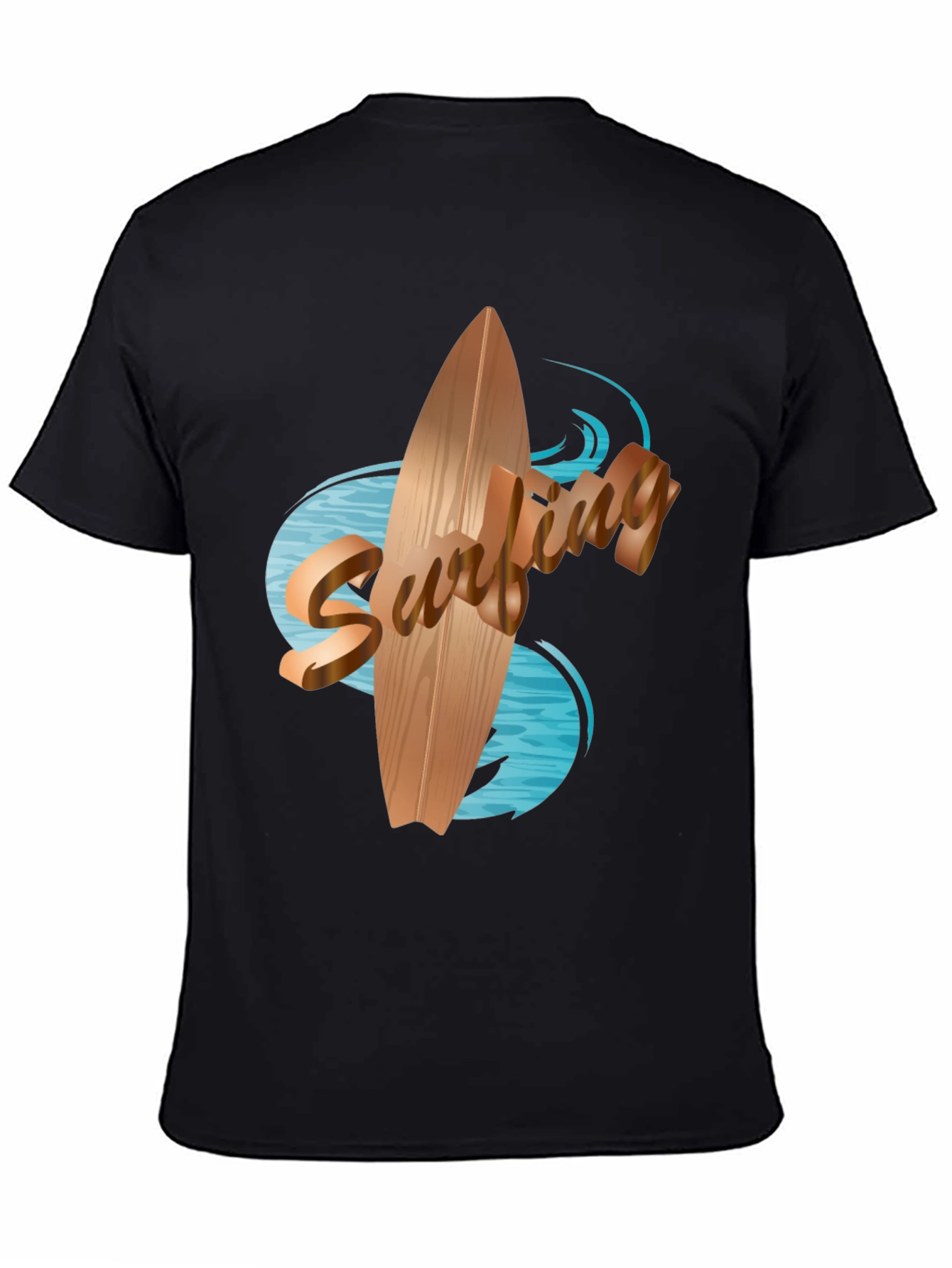 Surfboard Graphic Tee - Black Cotton Blend