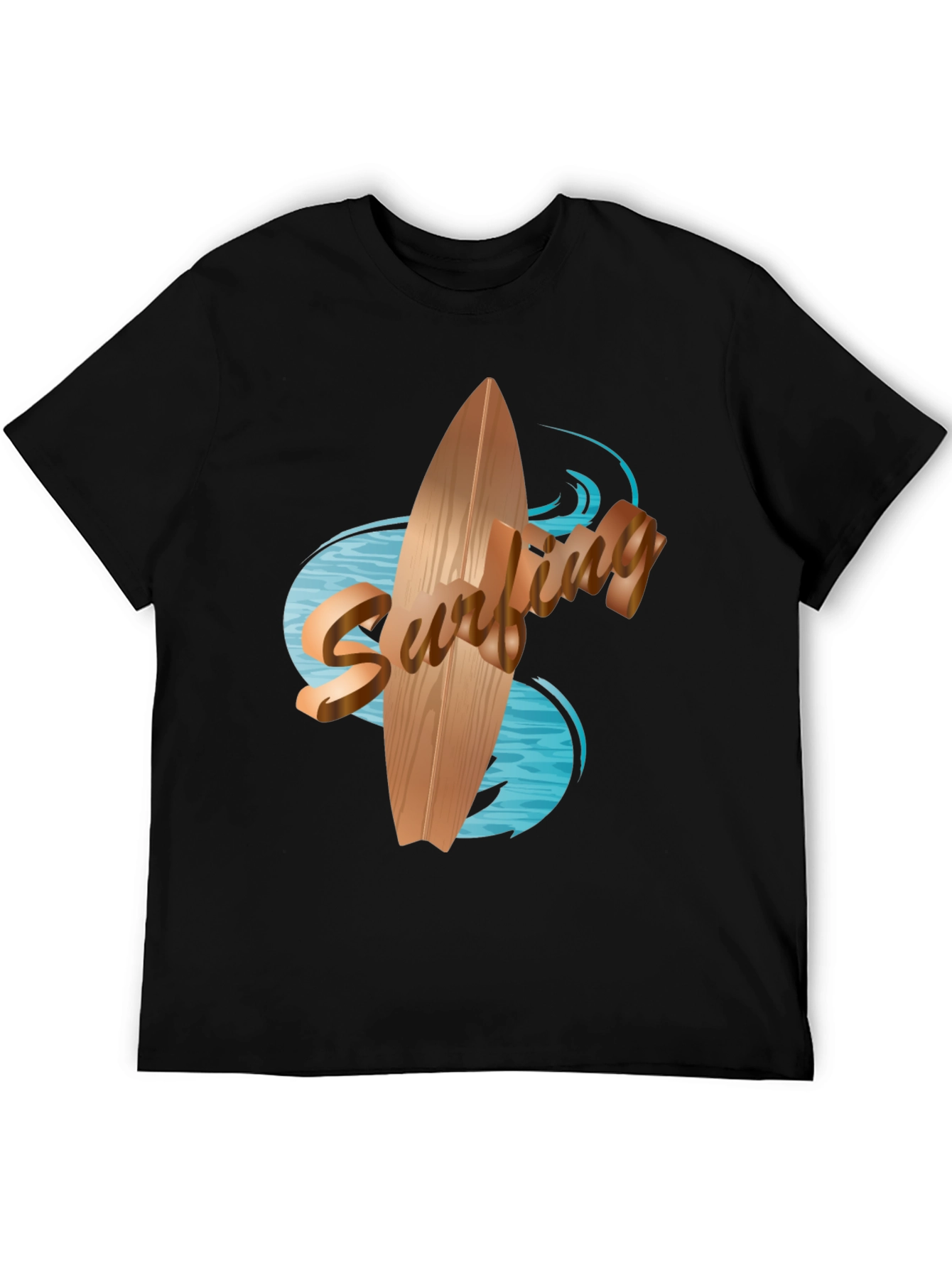 Surfboard Graphic Tee - Black Cotton Blend