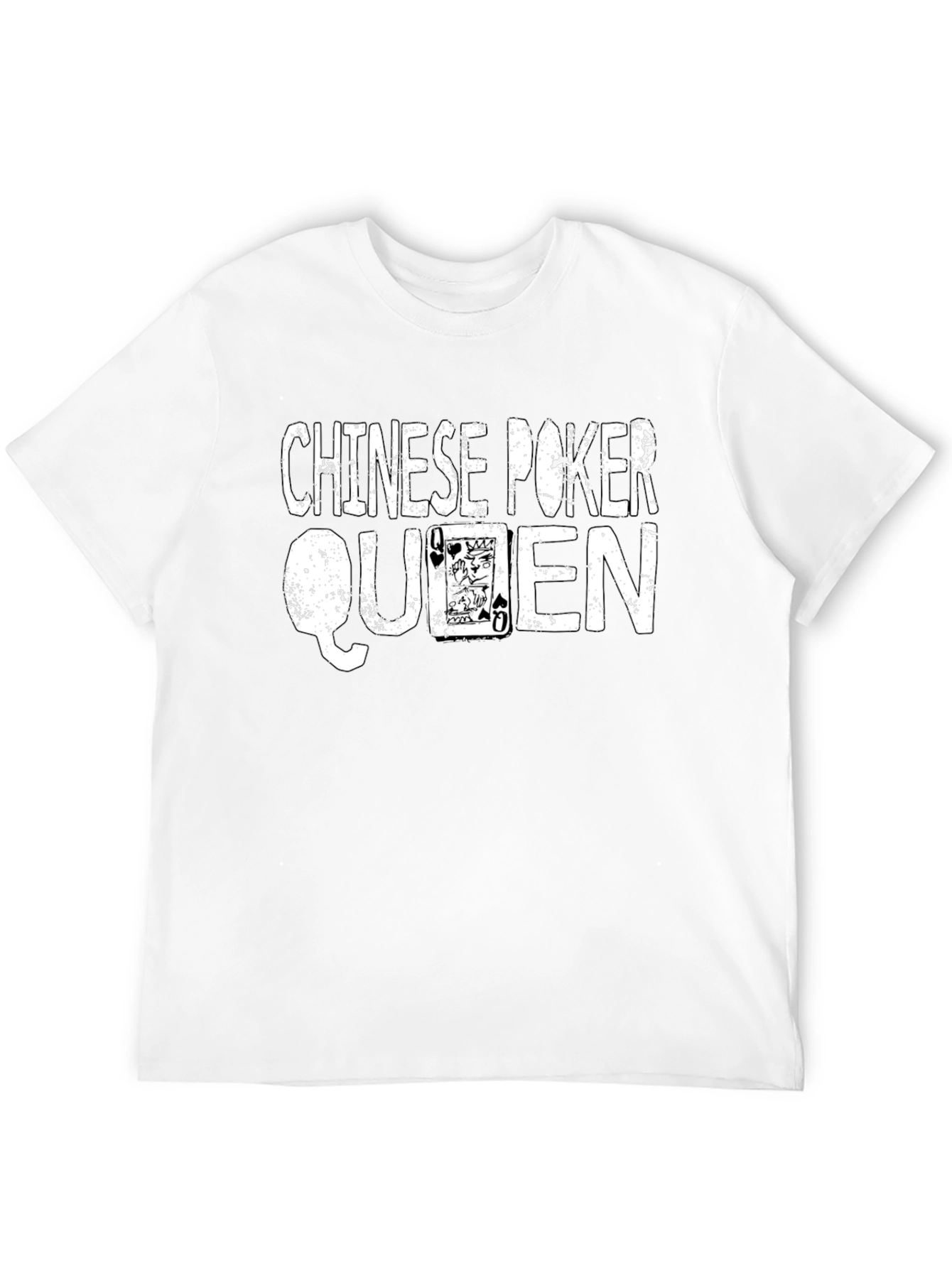 Chinese Poker Queen Graphic Tee - Black