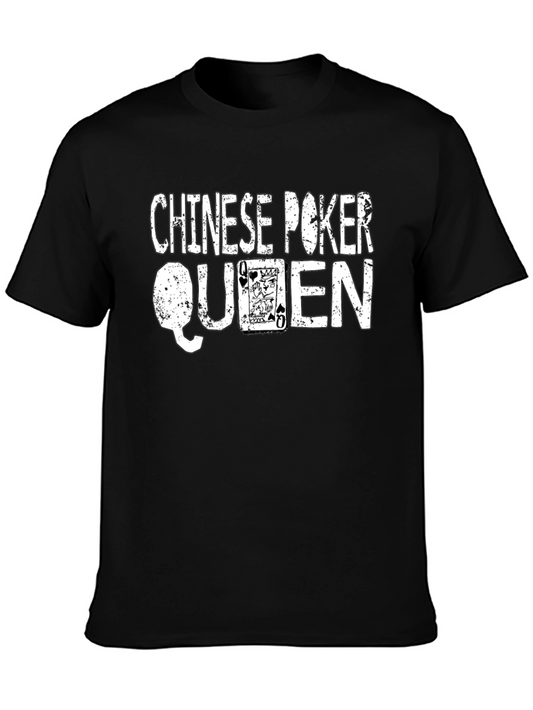 Chinese Poker Queen Graphic Tee - Black
