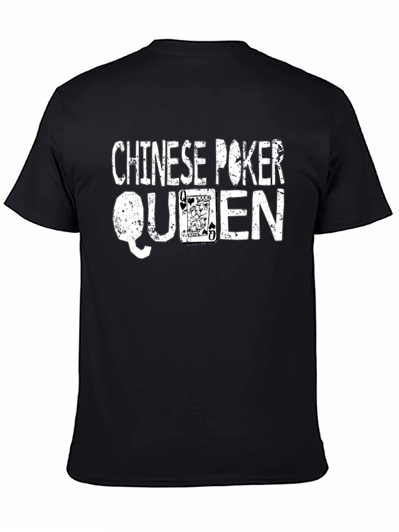 Chinese Poker Queen Graphic Tee - Black