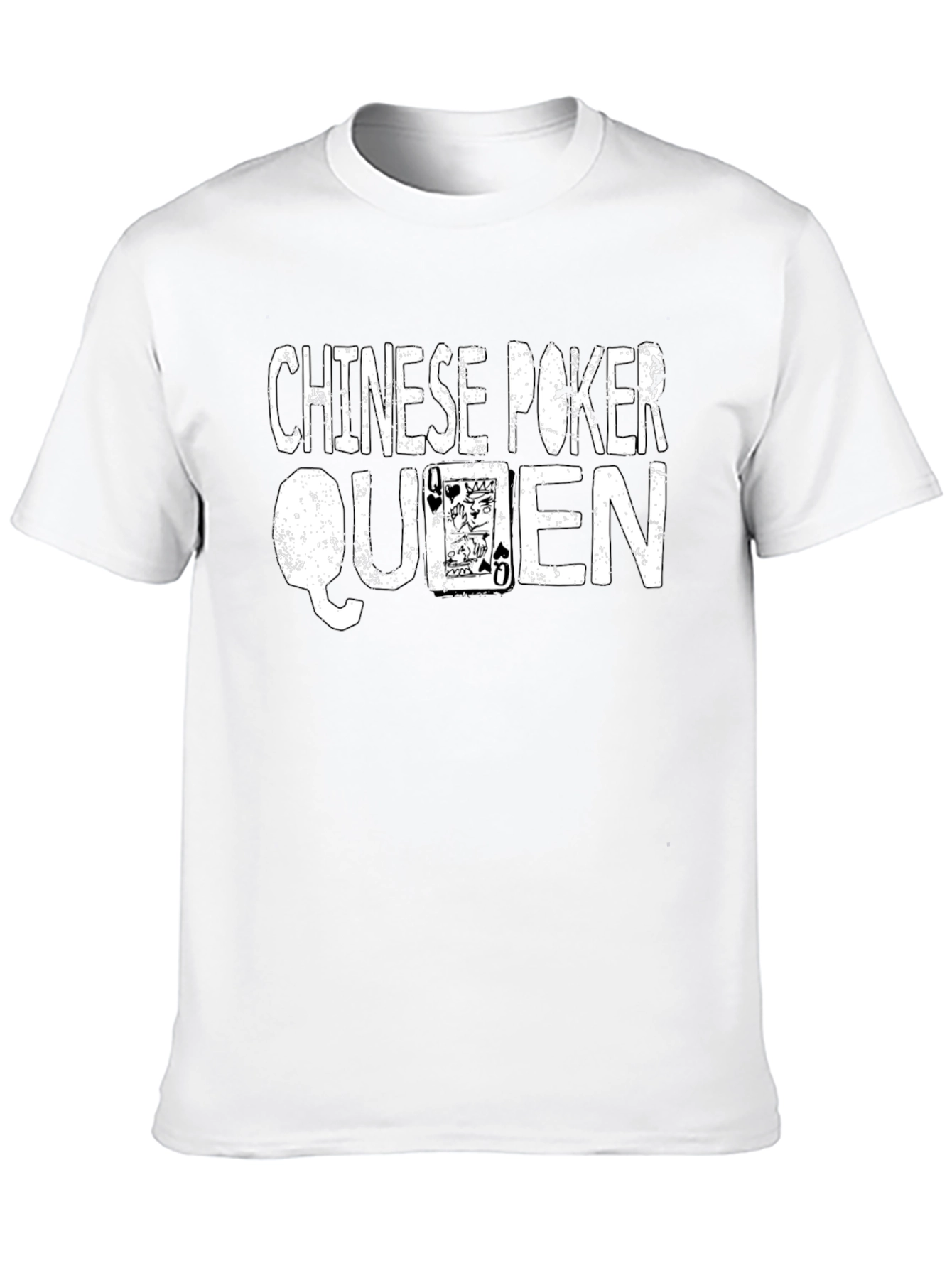 Chinese Poker Queen Graphic Tee - Black