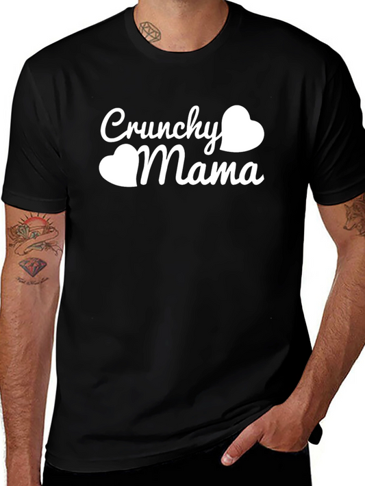 Crunchy Mama Heart Graphic Tee - Trendy Mothers Shirt