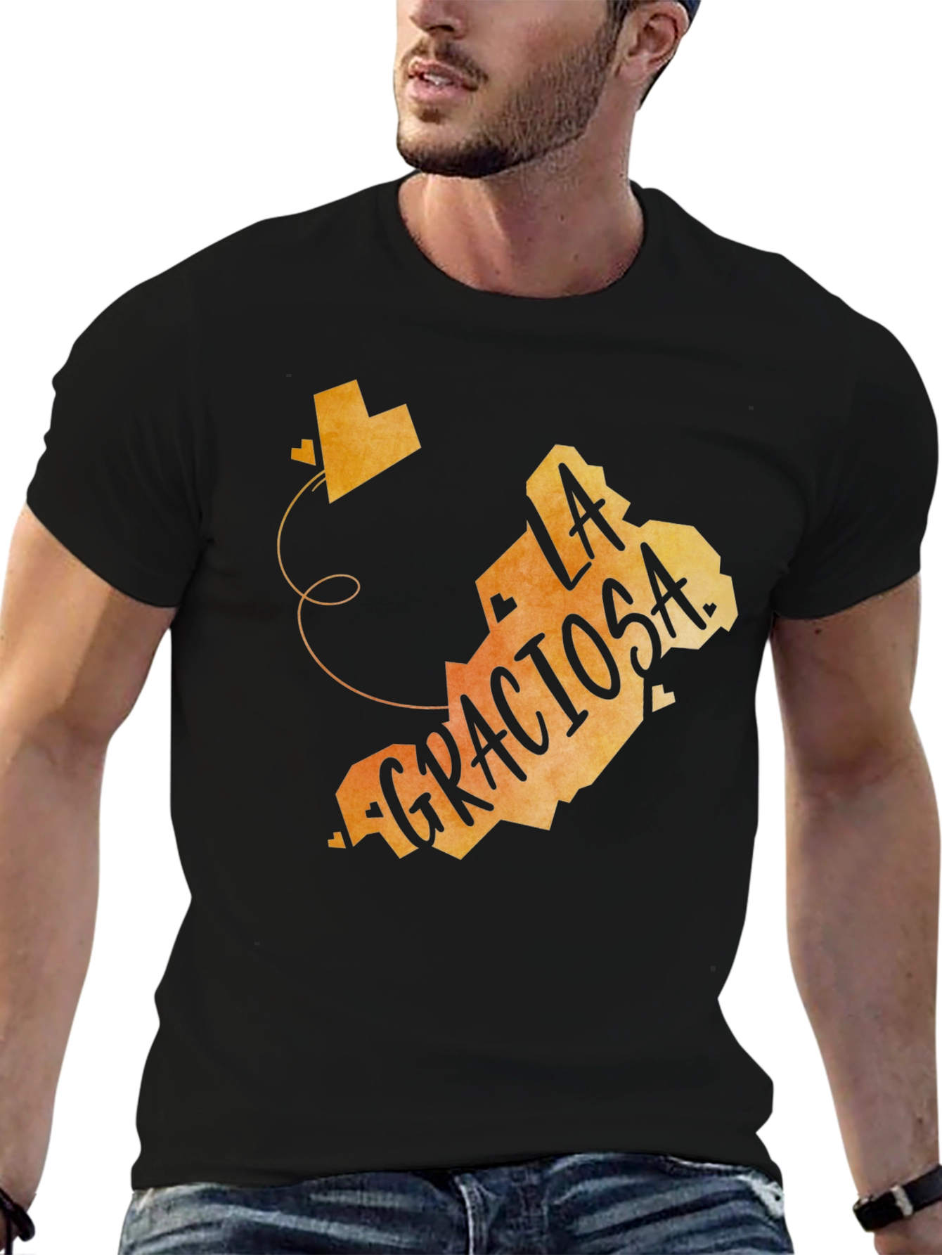 La Graciosa Island Graphic Tee - Black Crewneck T-Shirt
