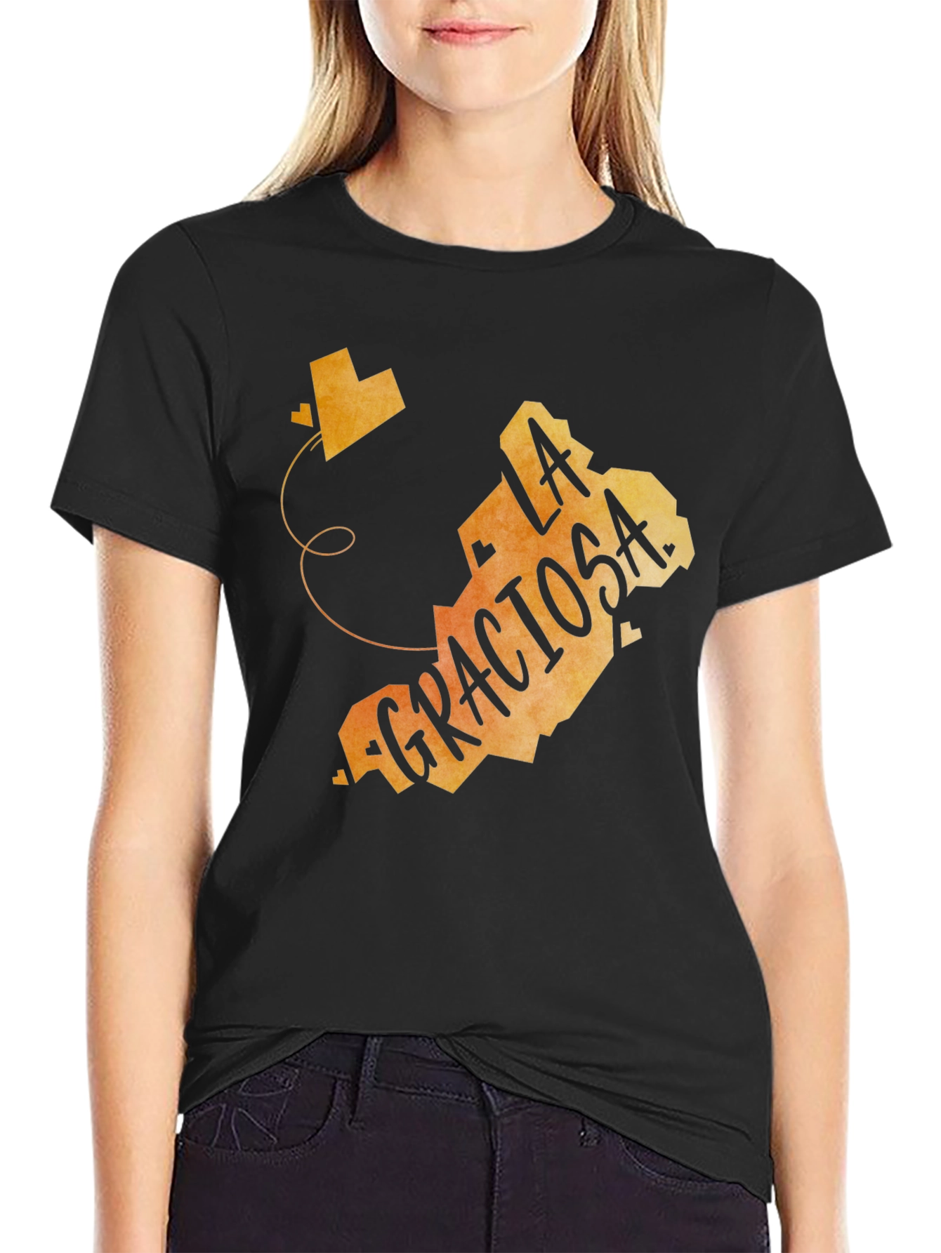 La Graciosa Island Graphic Tee - Black Crewneck T-Shirt