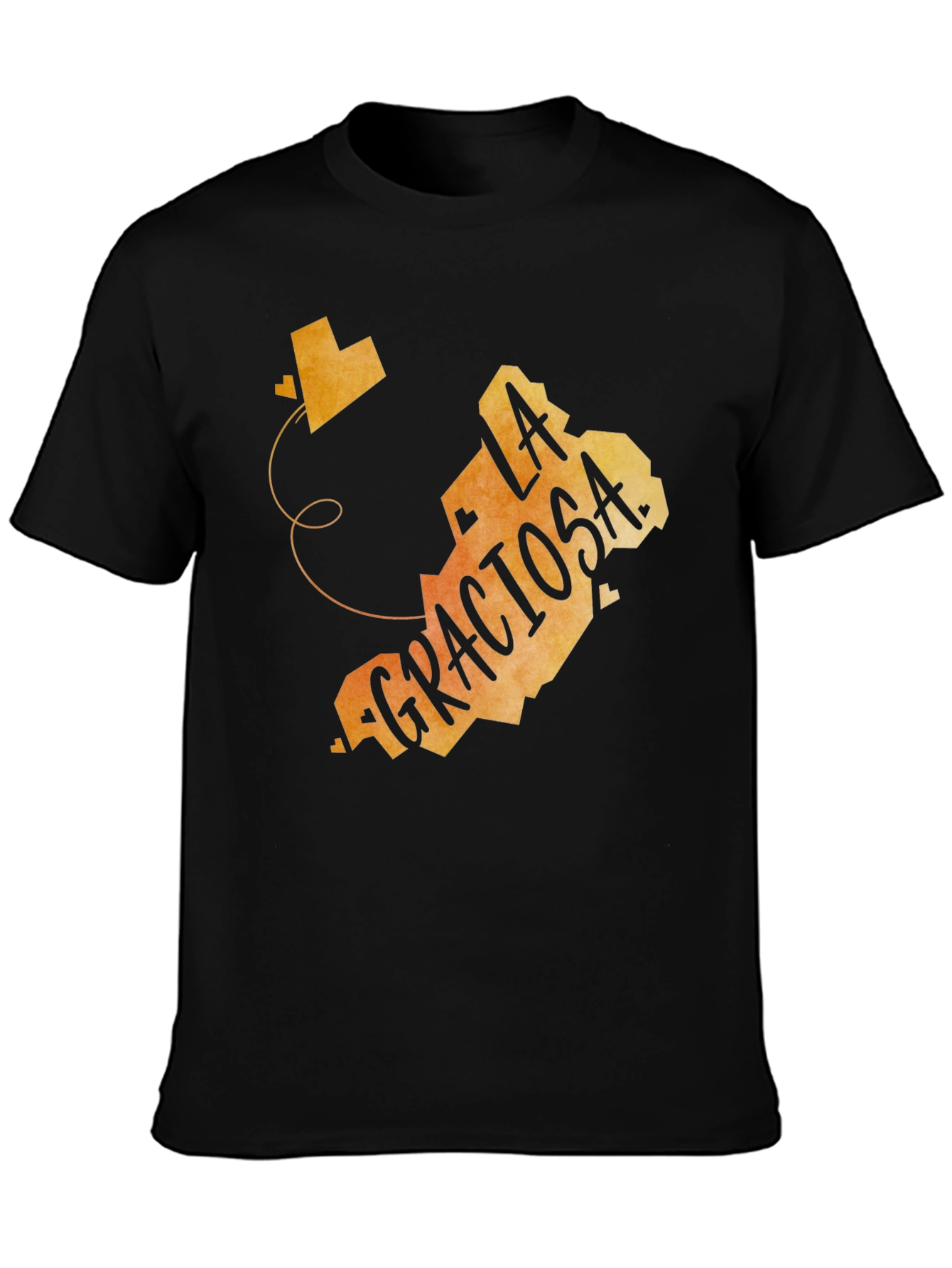 La Graciosa Island Graphic Tee - Black Crewneck T-Shirt