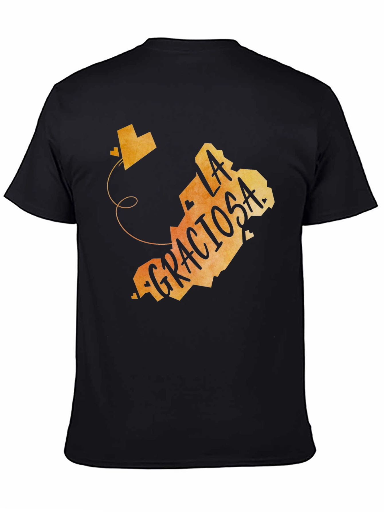 La Graciosa Island Graphic Tee - Black Crewneck T-Shirt