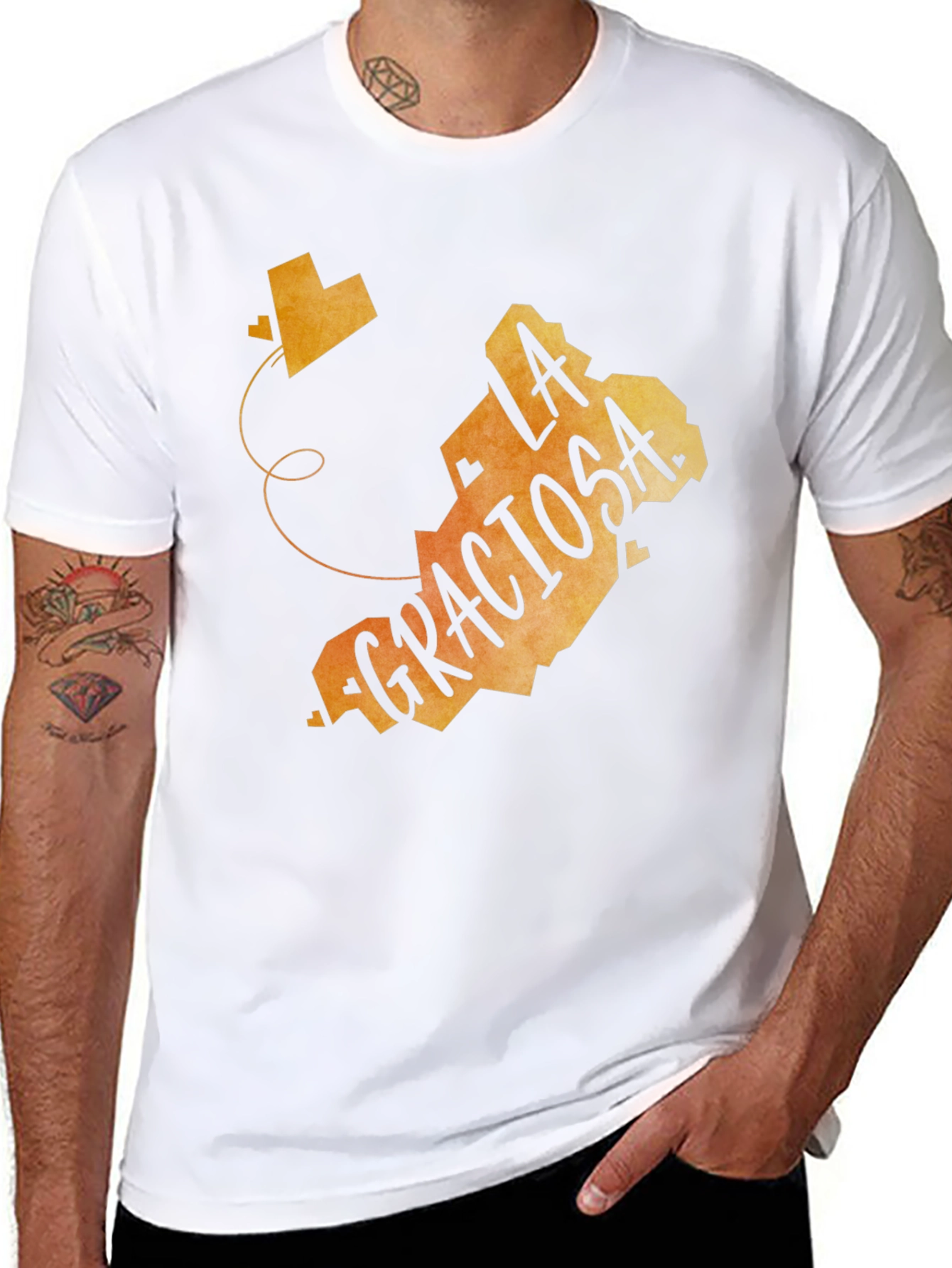 La Graciosa Island Graphic Tee - Black Crewneck T-Shirt