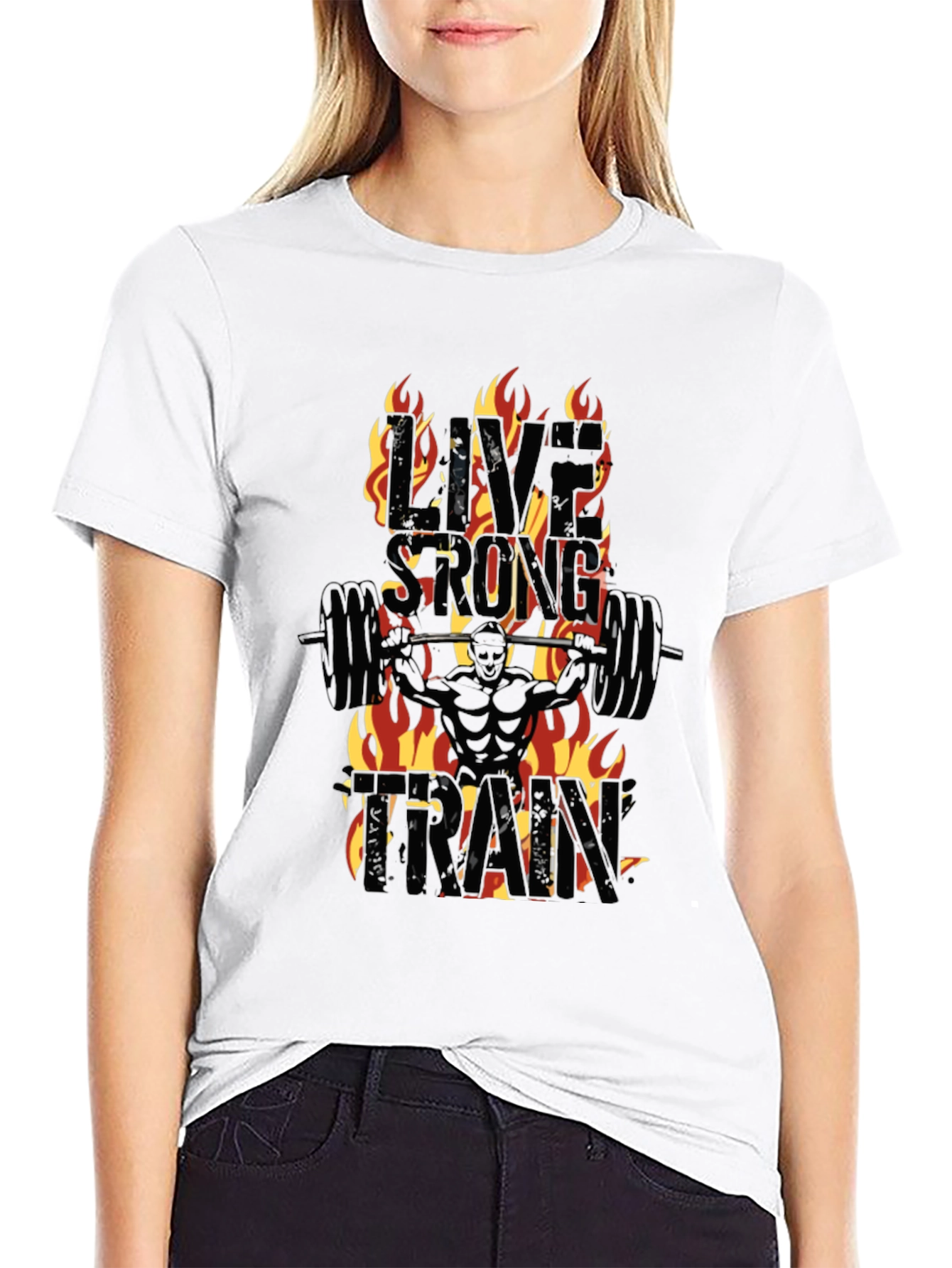 Live Strong Train Black T-Shirt