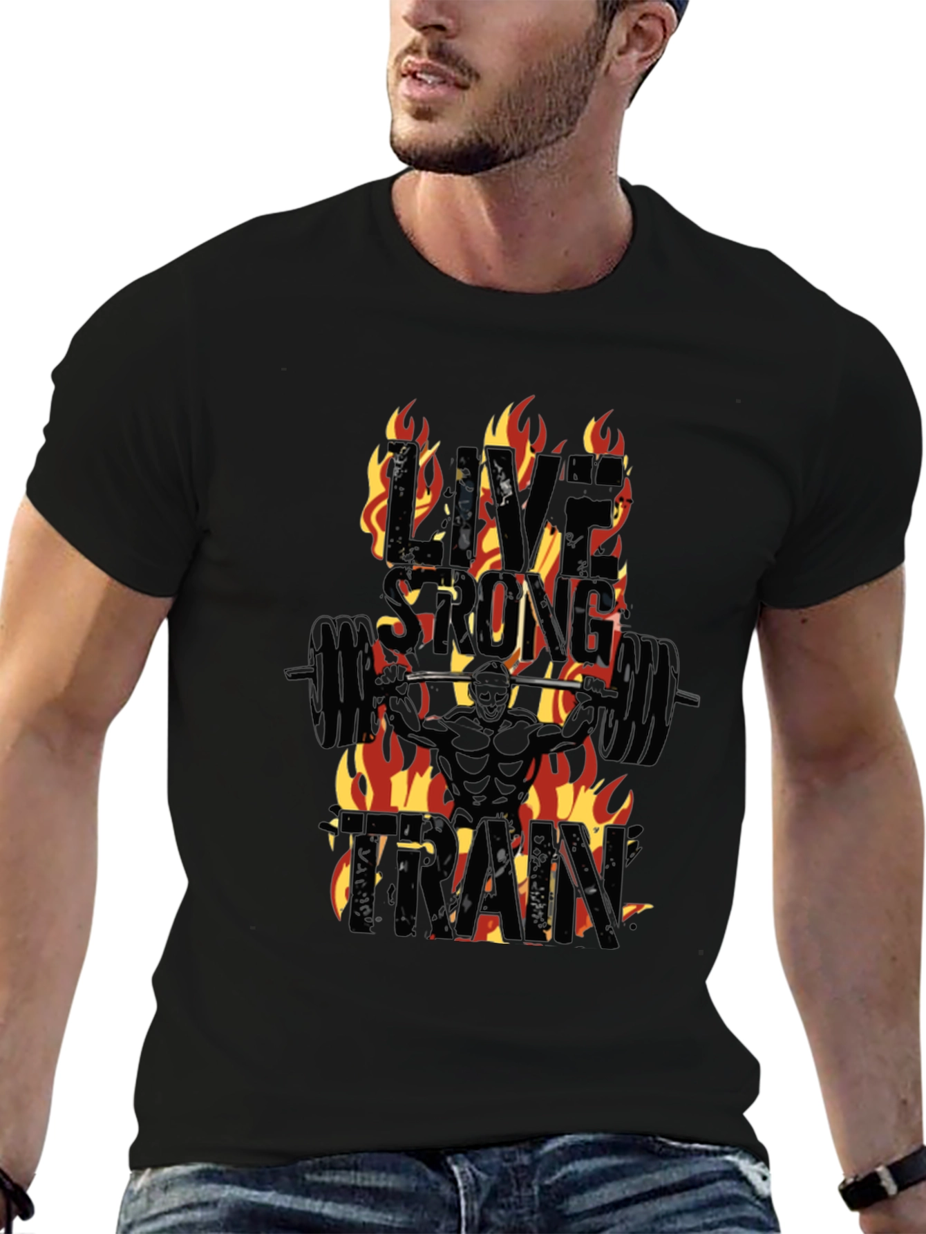Live Strong Train Black T-Shirt
