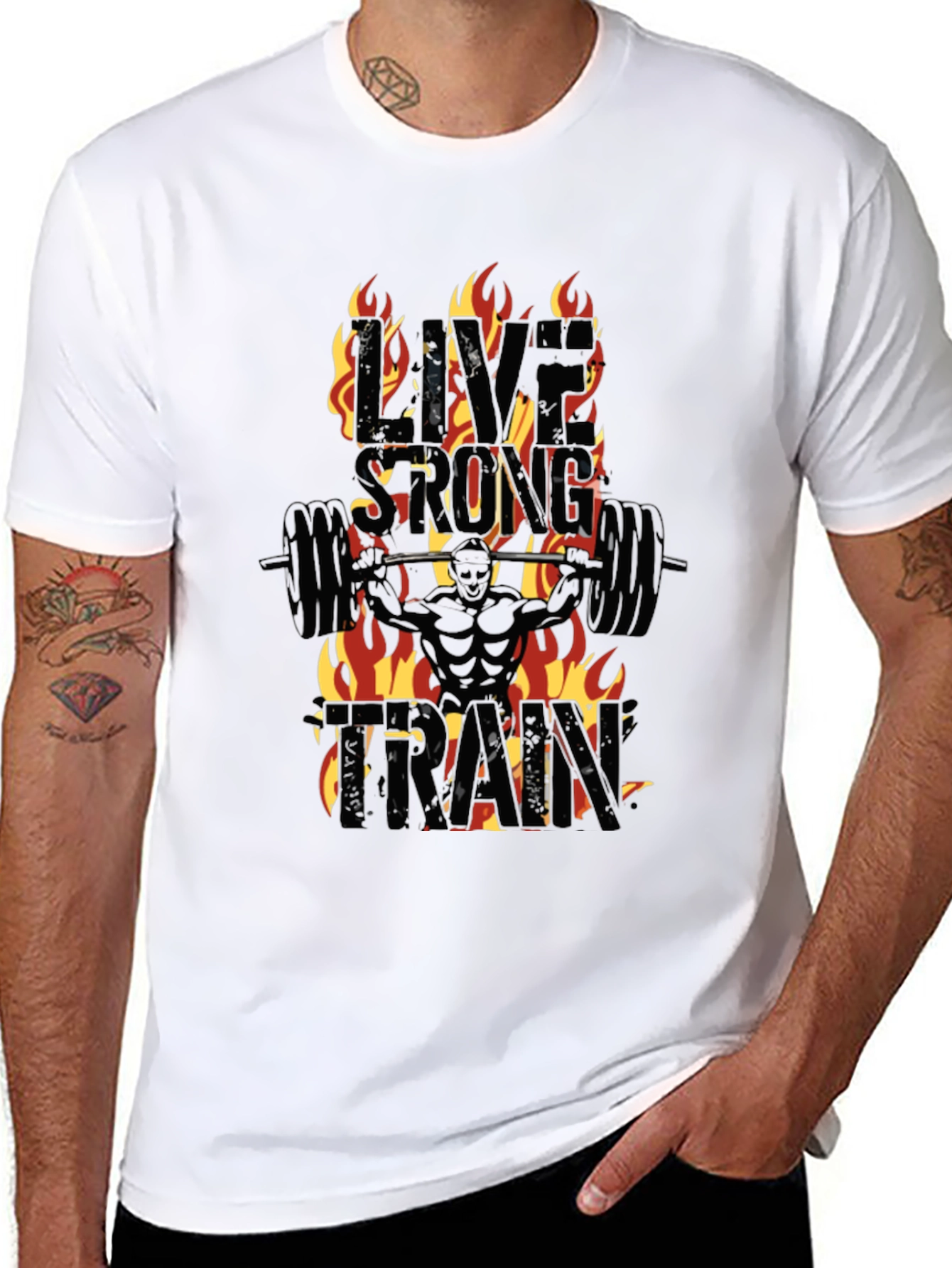 Live Strong Train Black T-Shirt