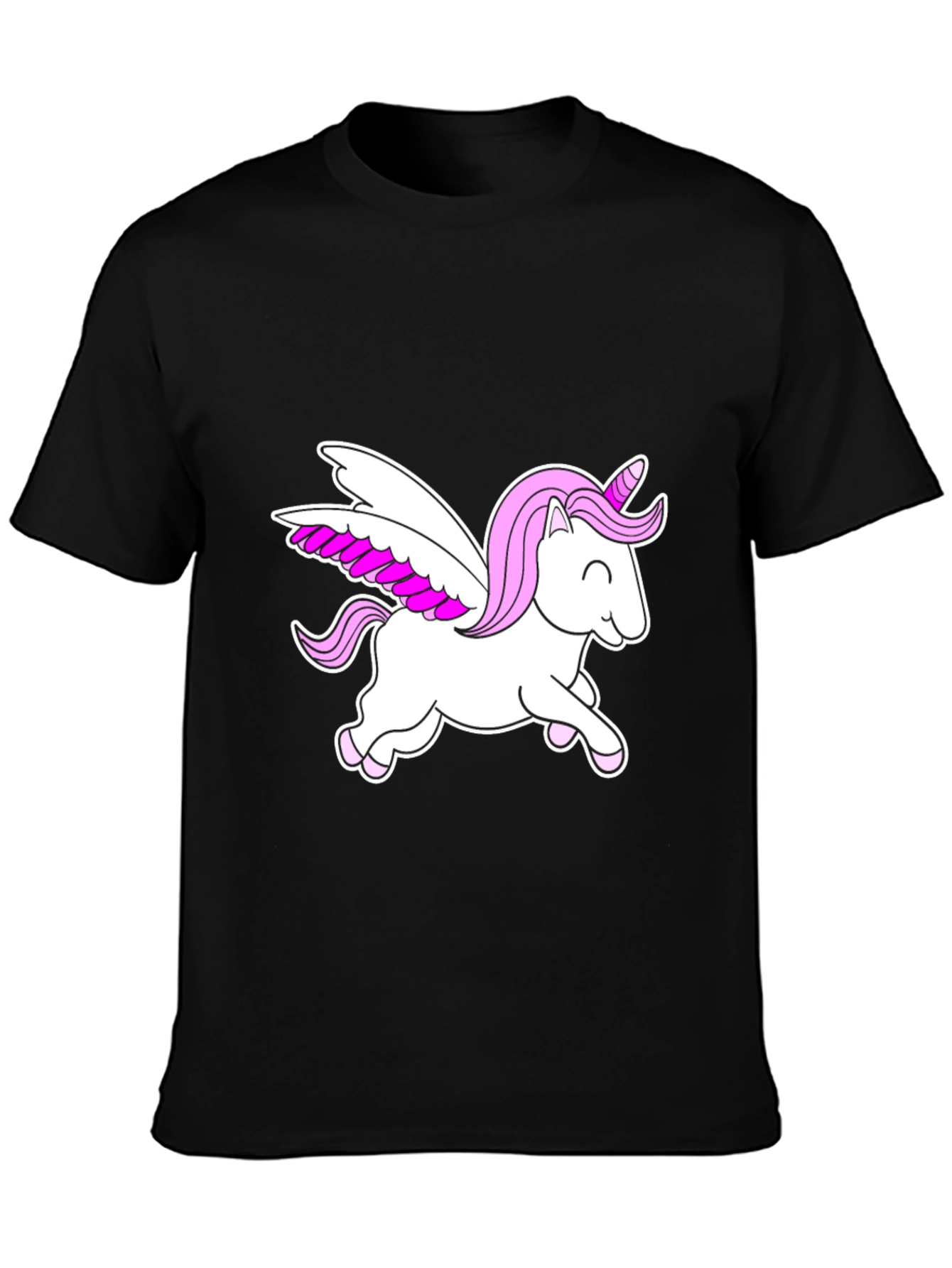 Unicorn Pegasus Black Graphic Tee