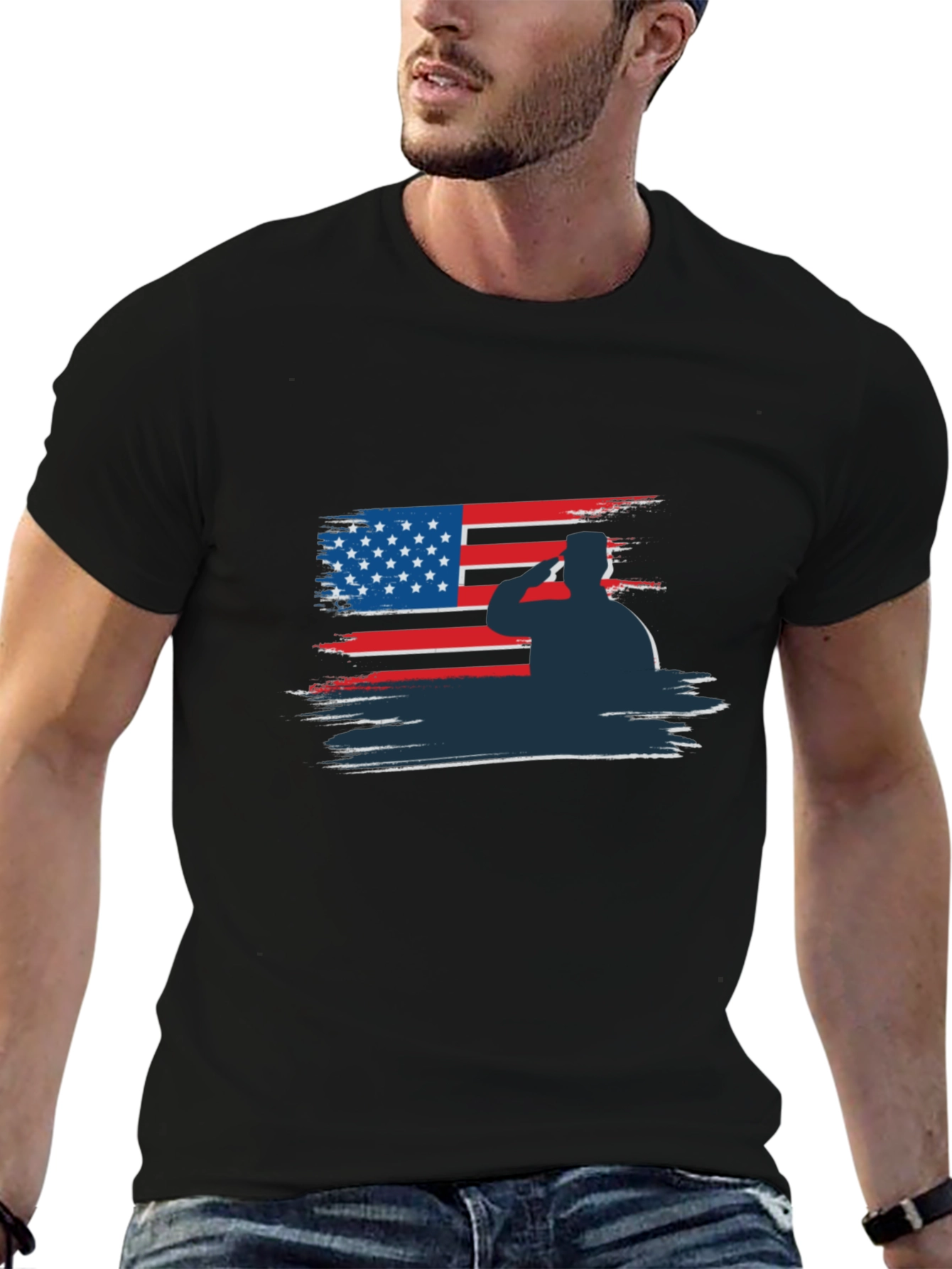 Patriotic Soldier Salute Graphic Tee
