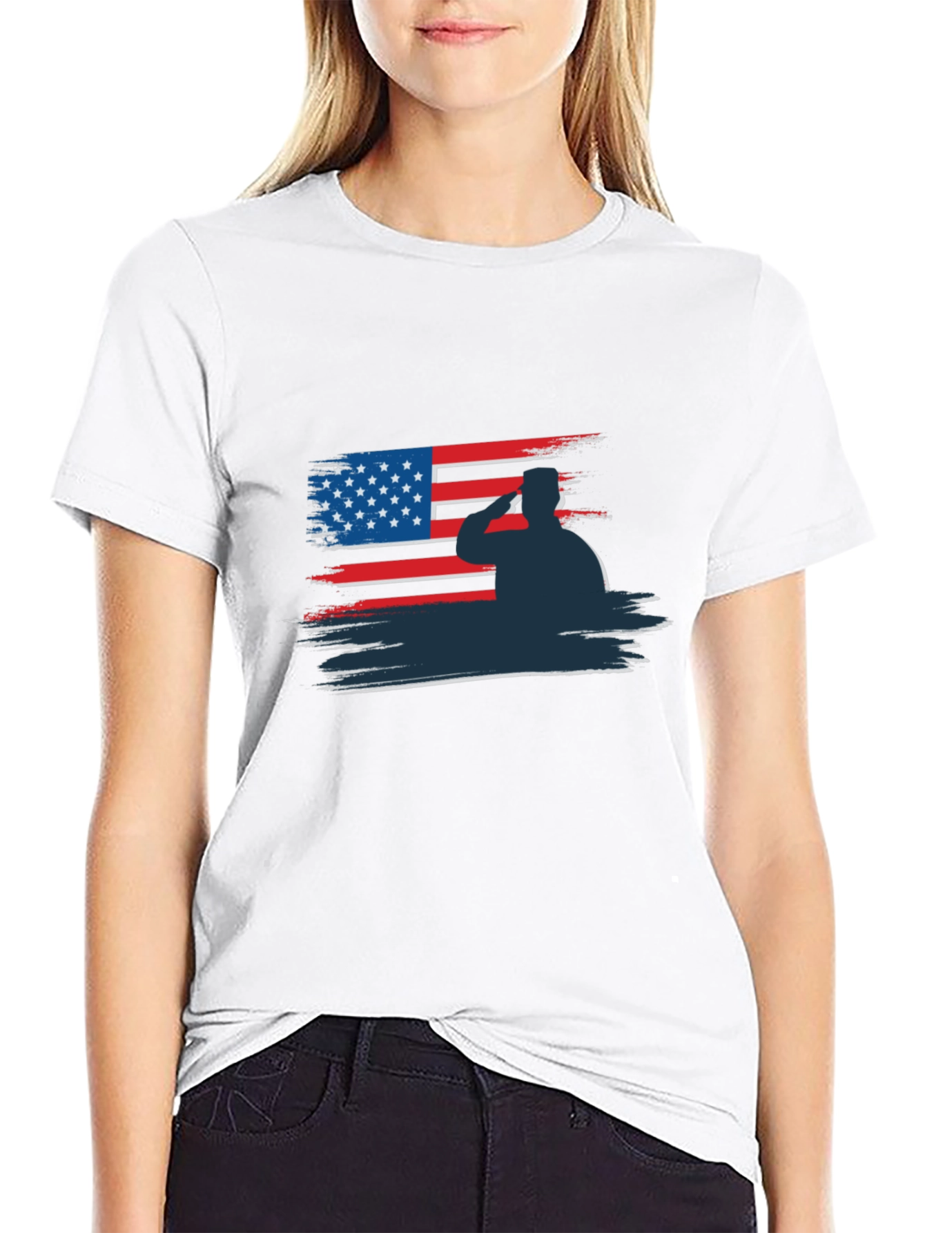 Patriotic Soldier Salute Graphic Tee