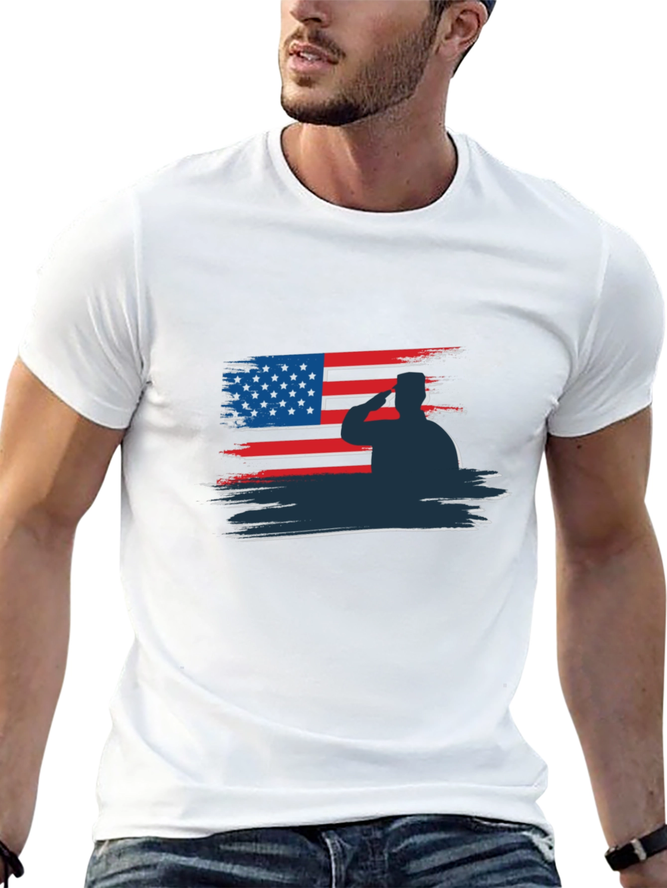 Patriotic Soldier Salute Graphic Tee